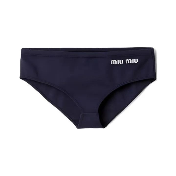 Miu Miu Miu Miu Blue Logo Embroidered Bikini Bottom 0079 Size ONE SIZE - 1 Thumbnail