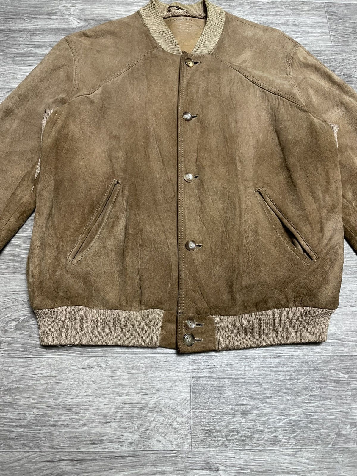 If Six Was Nine Vintage Brown Real Suede Button-Up Jacket Size US M / EU 48-50 / 2 - 5 Thumbnail
