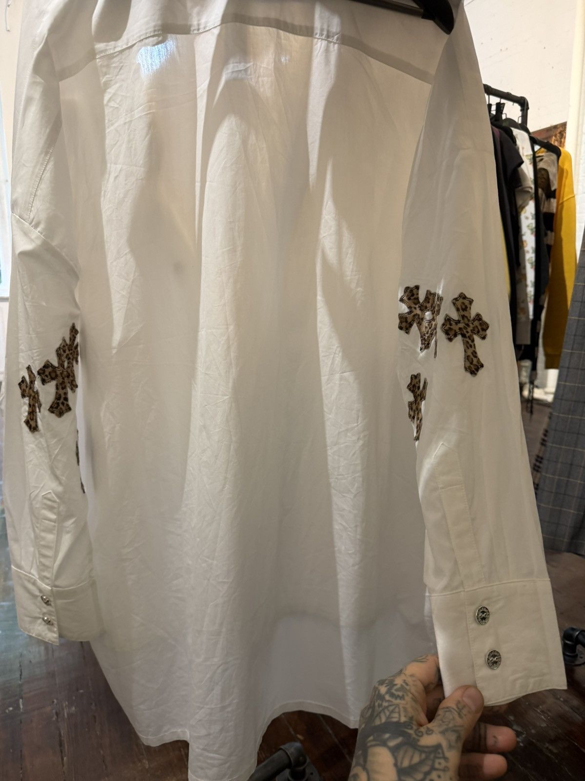 Chrome Hearts Chrome Hearts NEW Special Barths Cross patch shirt xxl Size US XL / EU 56 / 4 - 3 Thumbnail