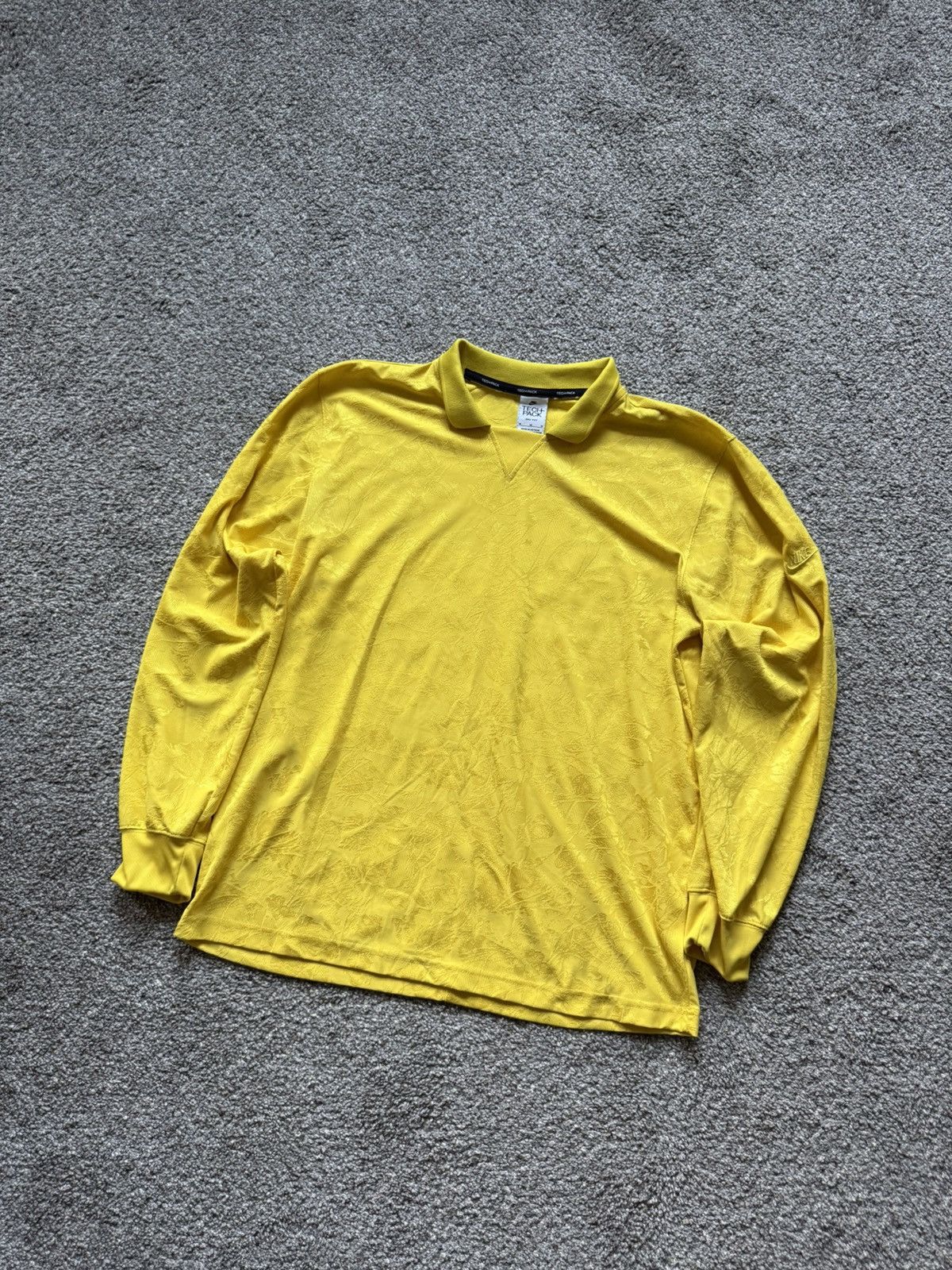 Nike Nike Tech Pack Dri-Fit Long Sleeve Polo Yellow Jacquard Size US M / EU 48-50 / 2 - 1 Thumbnail