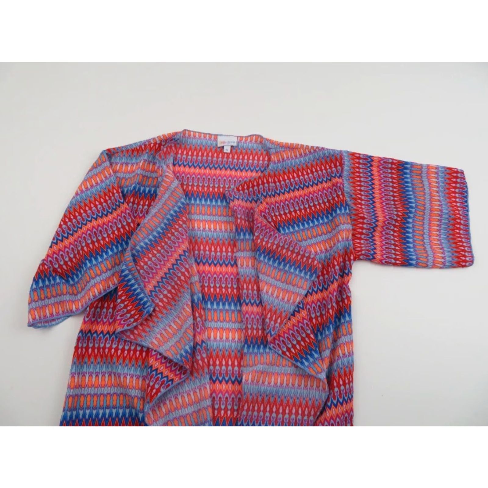 Vintage VINTAGE LuLaRoe Monroe Kimono Cardigan S Boho Fringe Sheer Striped Shawl Festival Pink Shirt Womens XS? Size S / US 4 / IT 40 - 3 Thumbnail