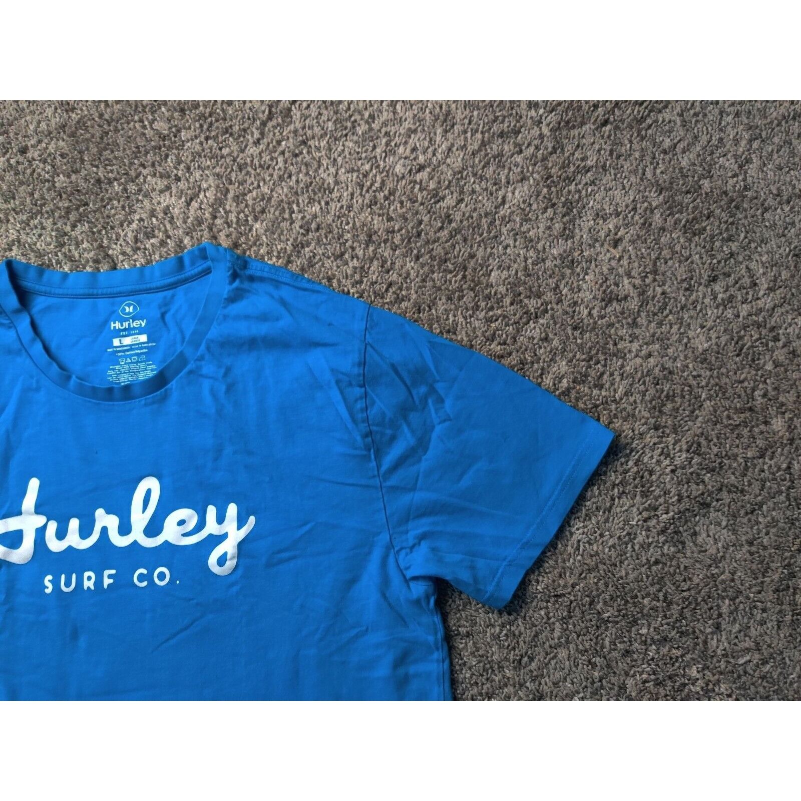 Hurley Hurley Shirt Adult Mens Large Blue White Spell Out Surf Co Size US L / EU 52-54 / 3 - 5 Thumbnail