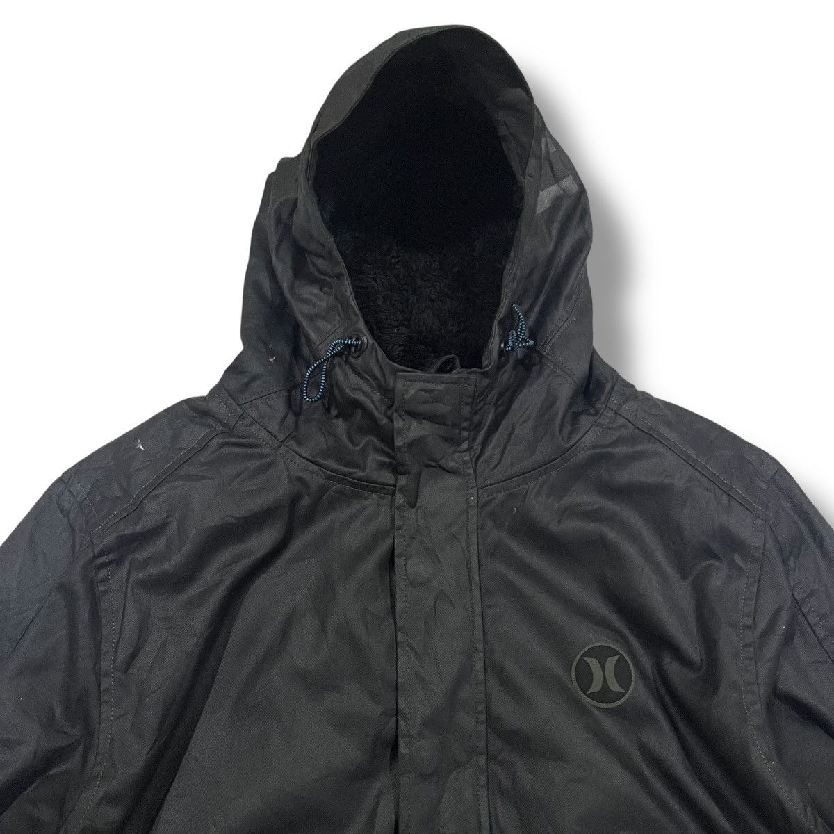 Hurley × Vintage HURLEY WAXED JACKET HOODIE FUR LINED Size US M / EU 48-50 / 2 - 4 Thumbnail