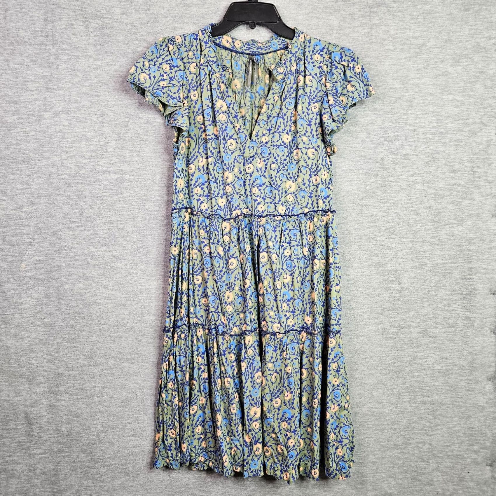 Anthropologie Anthropologie Women's V-Neck Ruffle Sleeve Mini Dress S Size S / US 4 / IT 40 - 2 Thumbnail