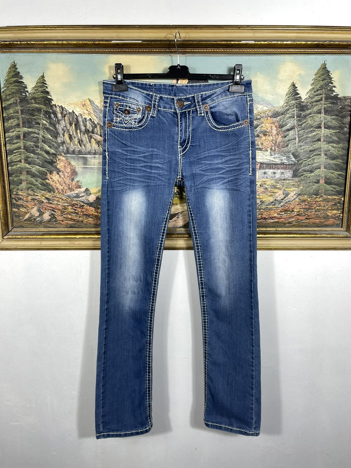 True Religion × Vintage True Religion Vintage Y2k Blue Denim Jeans Pants Drip Swag Size 30" / US 8 / IT 44 - 2 Thumbnail