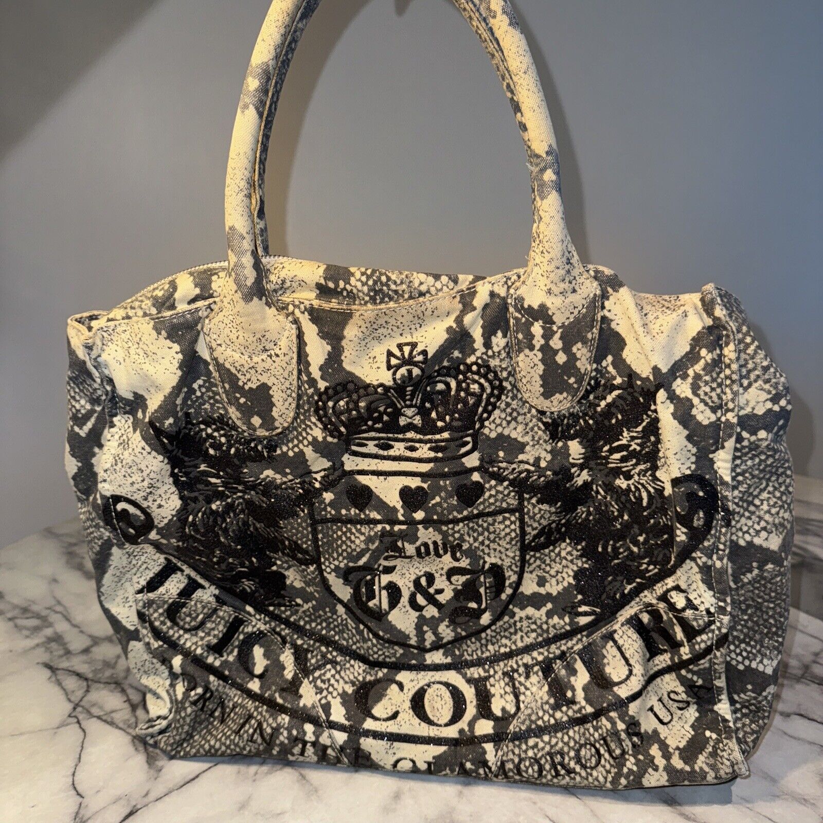 Juicy Couture Y2K Original Juicy Couture Snakeskin Tote Handbag Shopper Grailed