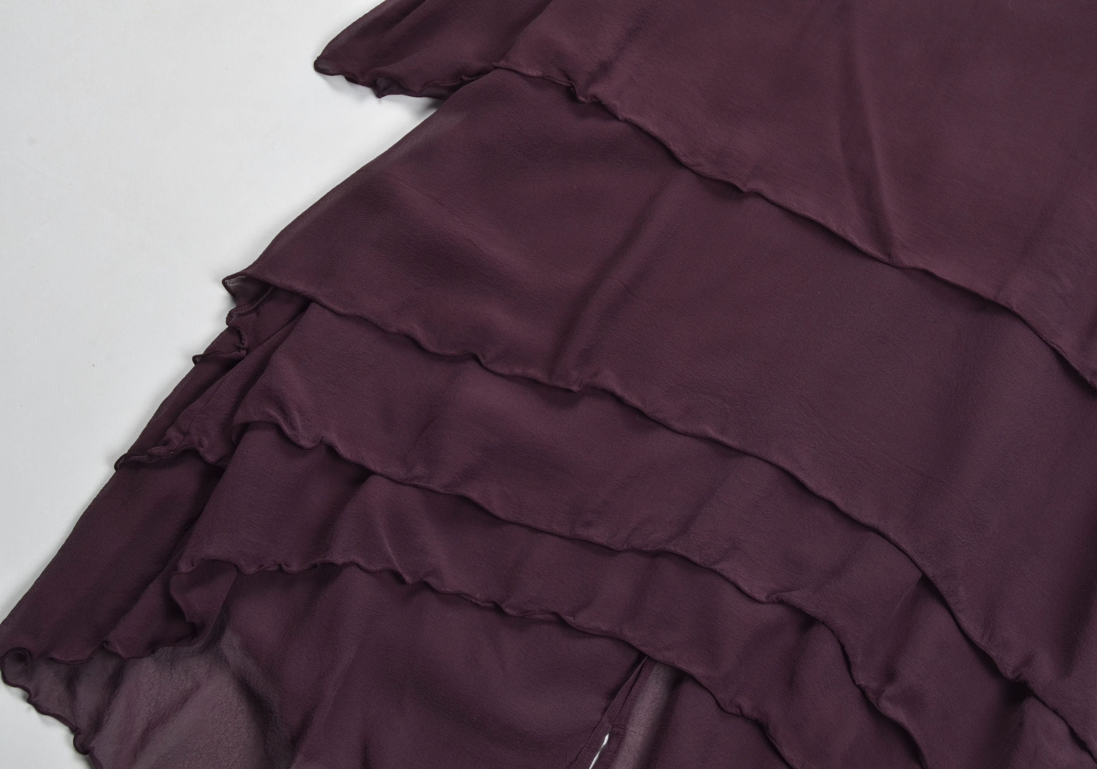 Designer × H&M × Karl Lagerfeld Karl Lagerfeld For H&M Burgundy Silk Flared Mini Dress Size M / US 6-8 / IT 42-44 - 6 Thumbnail