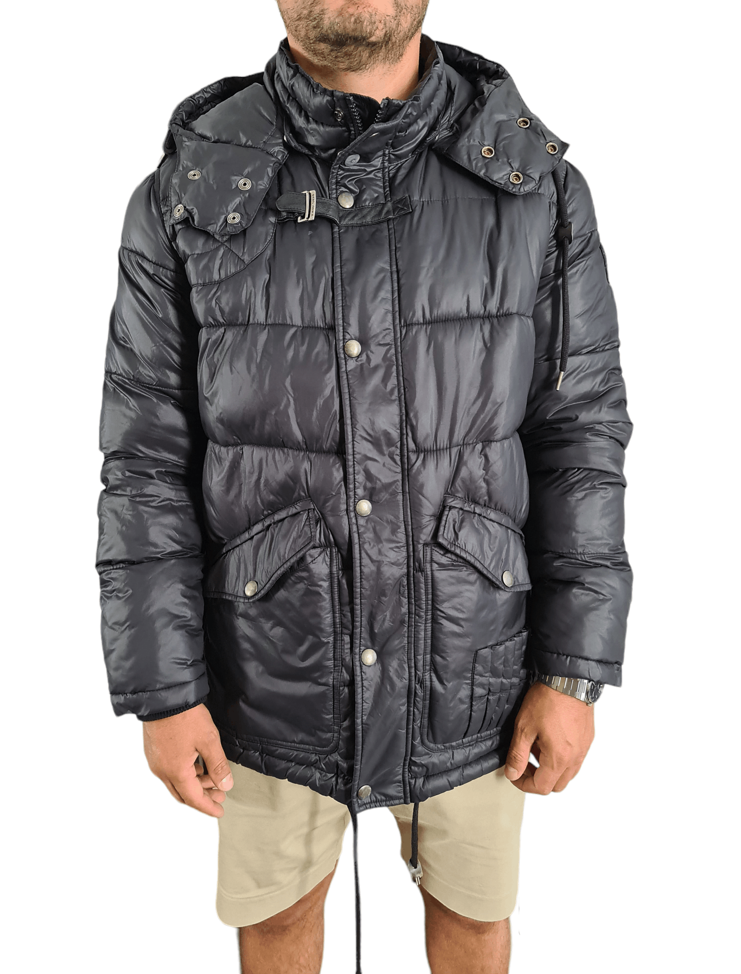 Diesel Diesel Black Hooded Down Puffer Jacket Size US L / EU 52-54 / 3 - 1 Thumbnail