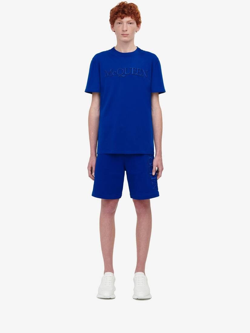 Alexander McQueen o1w1db10725 Logo Embroidery Shorts in Galactic Blue Size US 32 / EU 48 - 2 Thumbnail