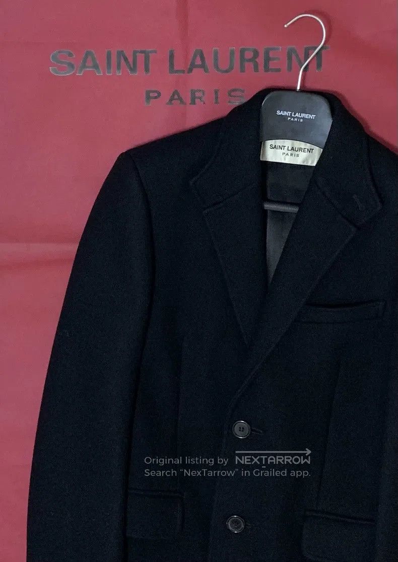 Saint Laurent Paris Saint Laurent Paris Black Lamb Leather Chesterfield Coat Size US S / EU 44-46 / 1 - 7 Thumbnail