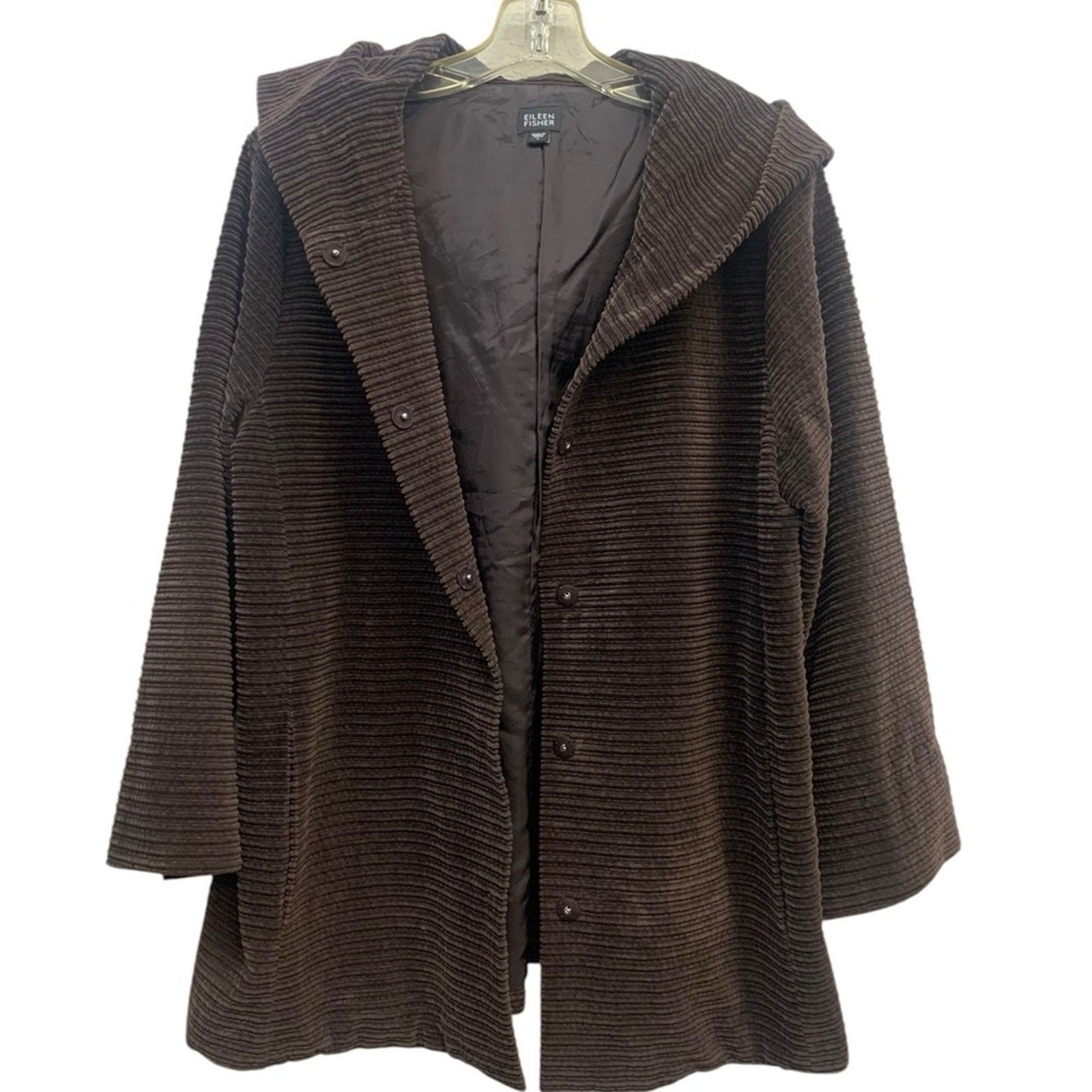 Eileen Fisher Eileen Fisher Corduroy Hoodie SZ L Brown Jacket Size L / US 10 / IT 46 - 3 Thumbnail