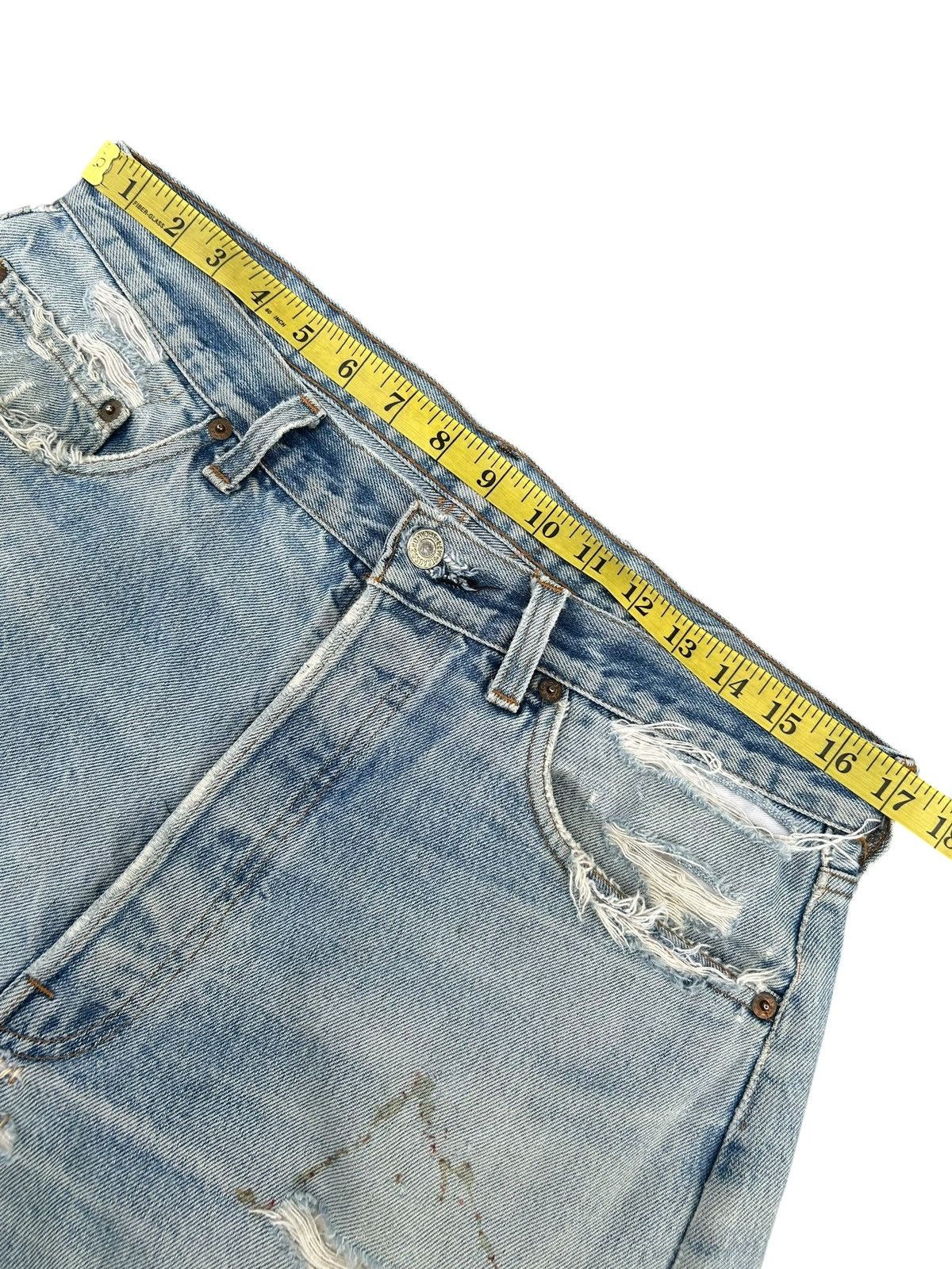 Levi's 80's THRASHED Levi's 524 Reconstructed Repair Denim Size US 34 / EU 50 - 16 Thumbnail