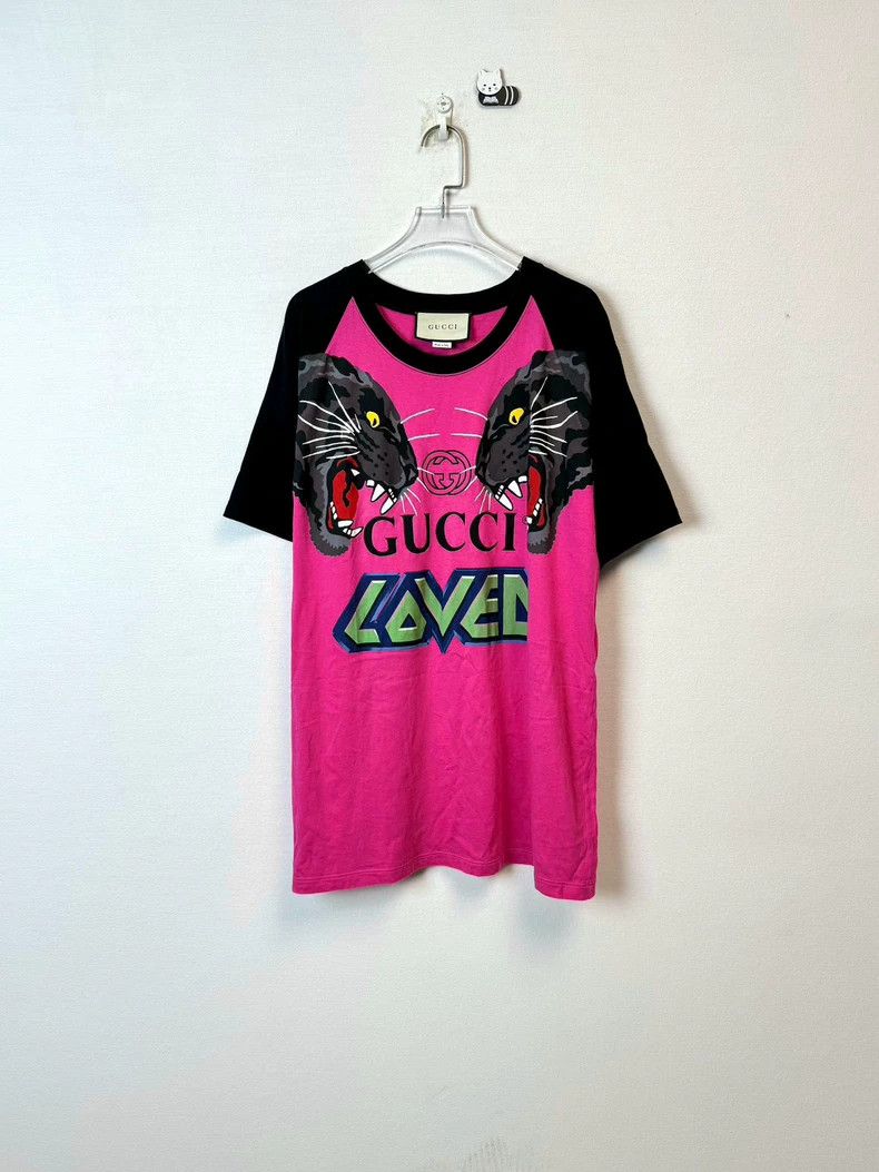 Gucci GucciPink double leopard print logo pattern contrast stitch Size US XS / EU 42 / 0 - 1 Thumbnail