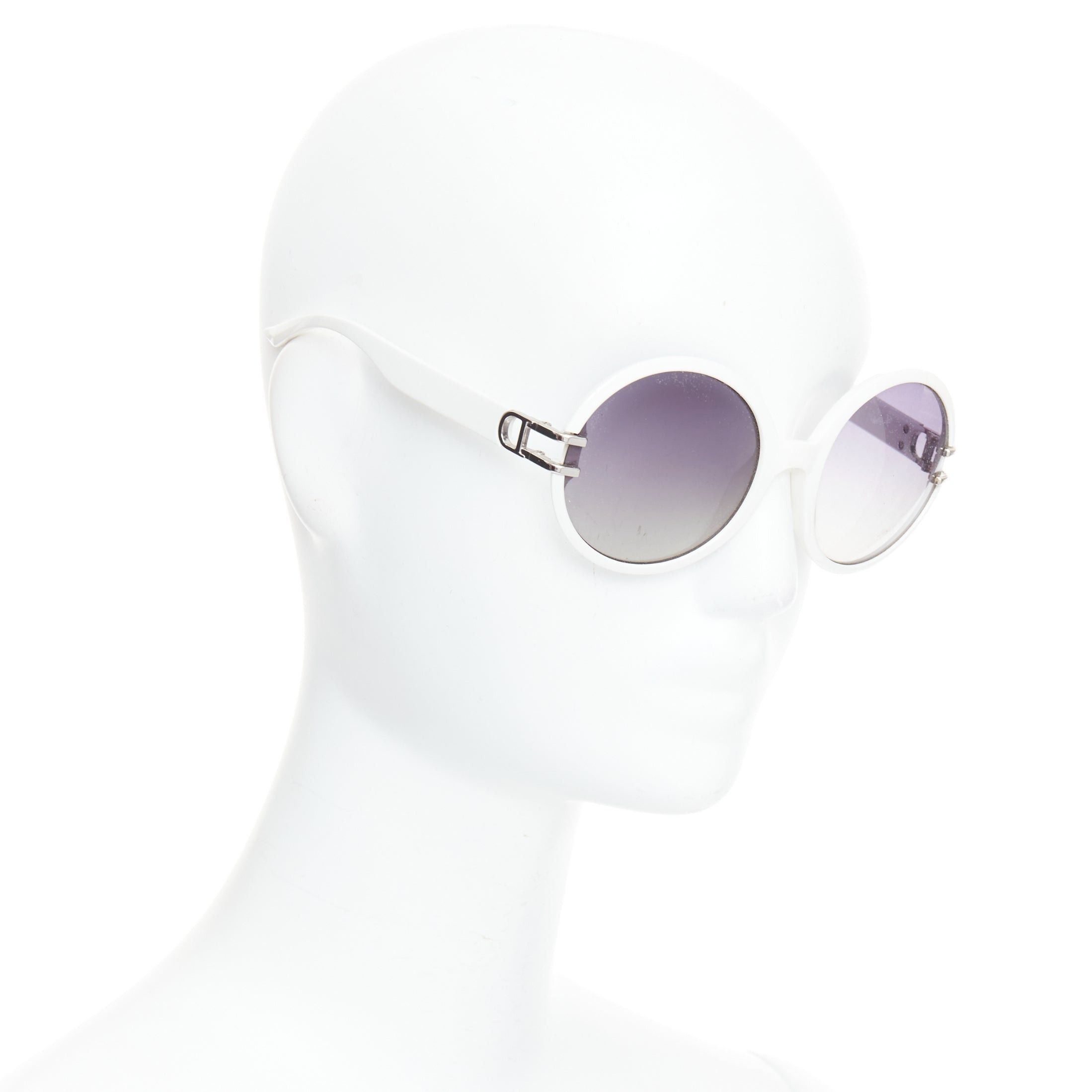 Dior CHRISTIAN DIOR Josephine1 VK6VK white silver D logo oval sunglasses Size ONE SIZE - 1 Thumbnail