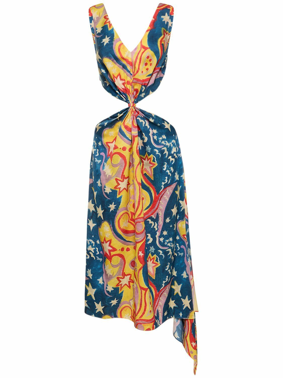 Marni o1y1025 Midi Dress in Multicolor Size S / US 4 / IT 40 - 1 Thumbnail