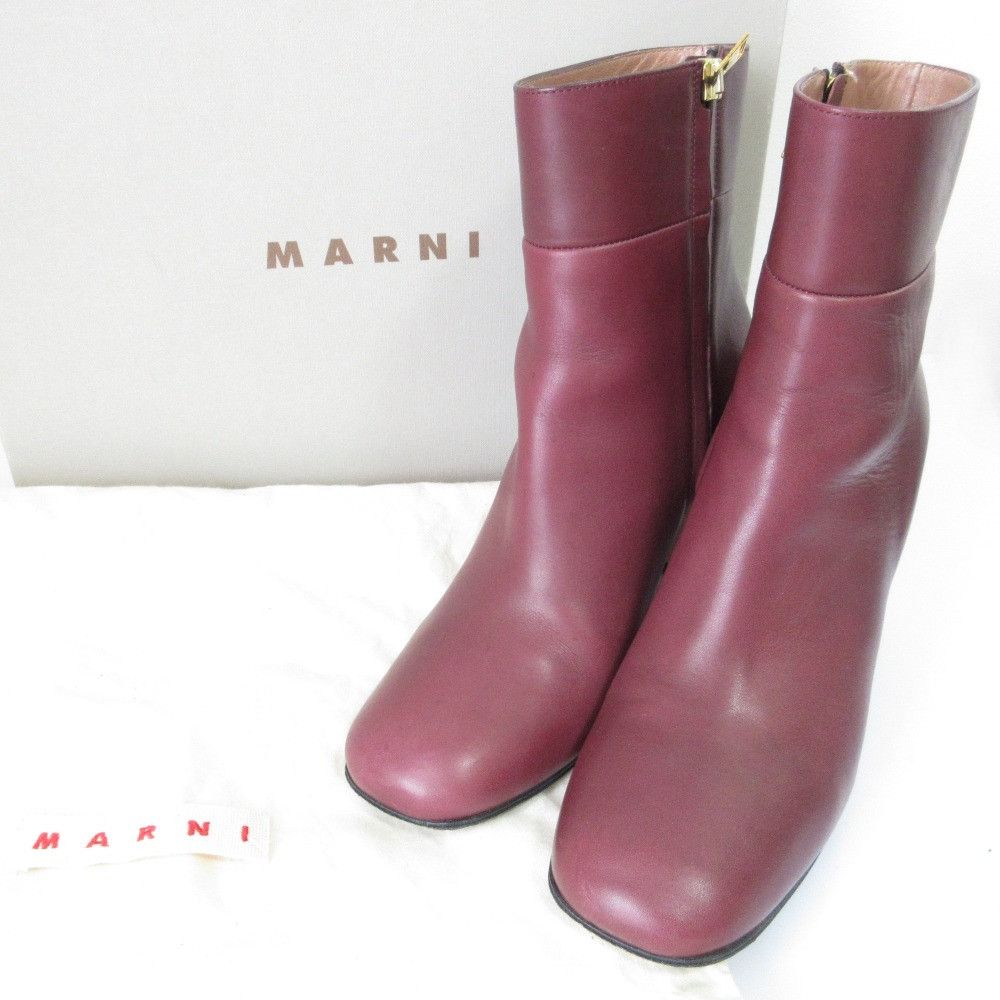 Marni Marni Marni Leather High Heel Ankle Boots Leather Shoes DUTY FREE for USA Size ONE SIZE - 1 Thumbnail