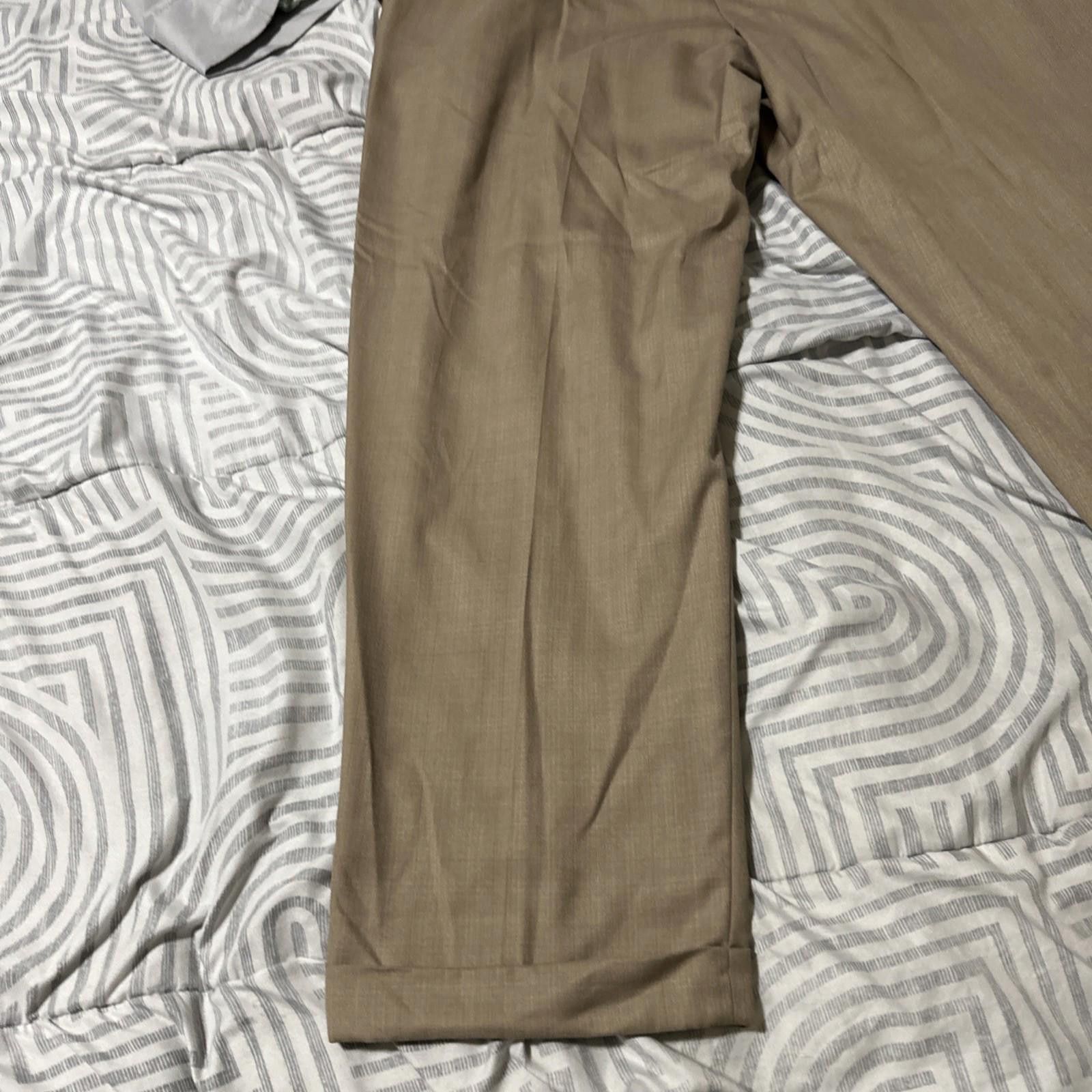 Designer Roundtree & Yorke Men's Slacks Brown 38x30 Size US 38 / EU 54 - 9 Thumbnail