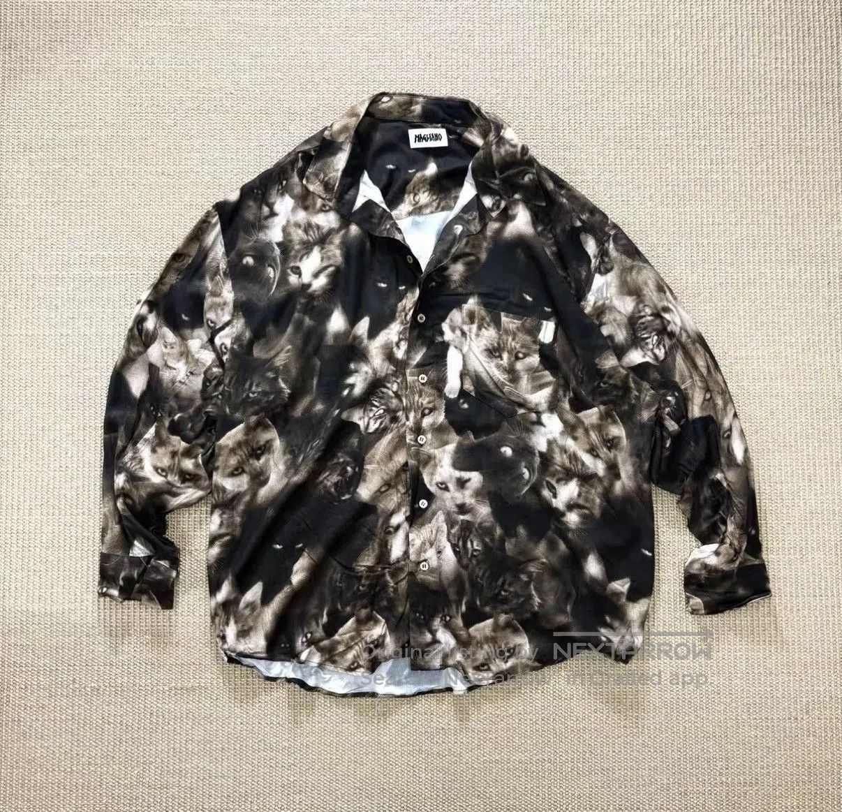 Magliano Brown Cat Print Long Sleeve Button. Size US S / EU 44-46 / 1 - 1 Thumbnail
