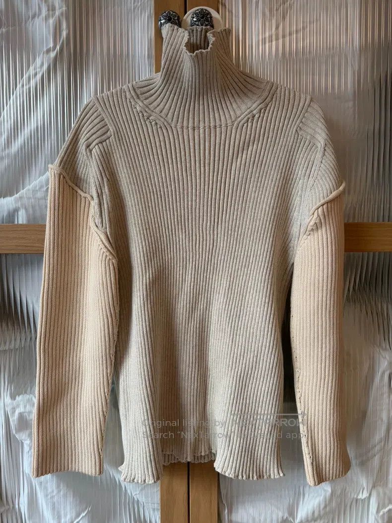 The Row The Row Beige two-tone patchwork turtleneck sweater Size S / US 4 / IT 40 - 1 Thumbnail