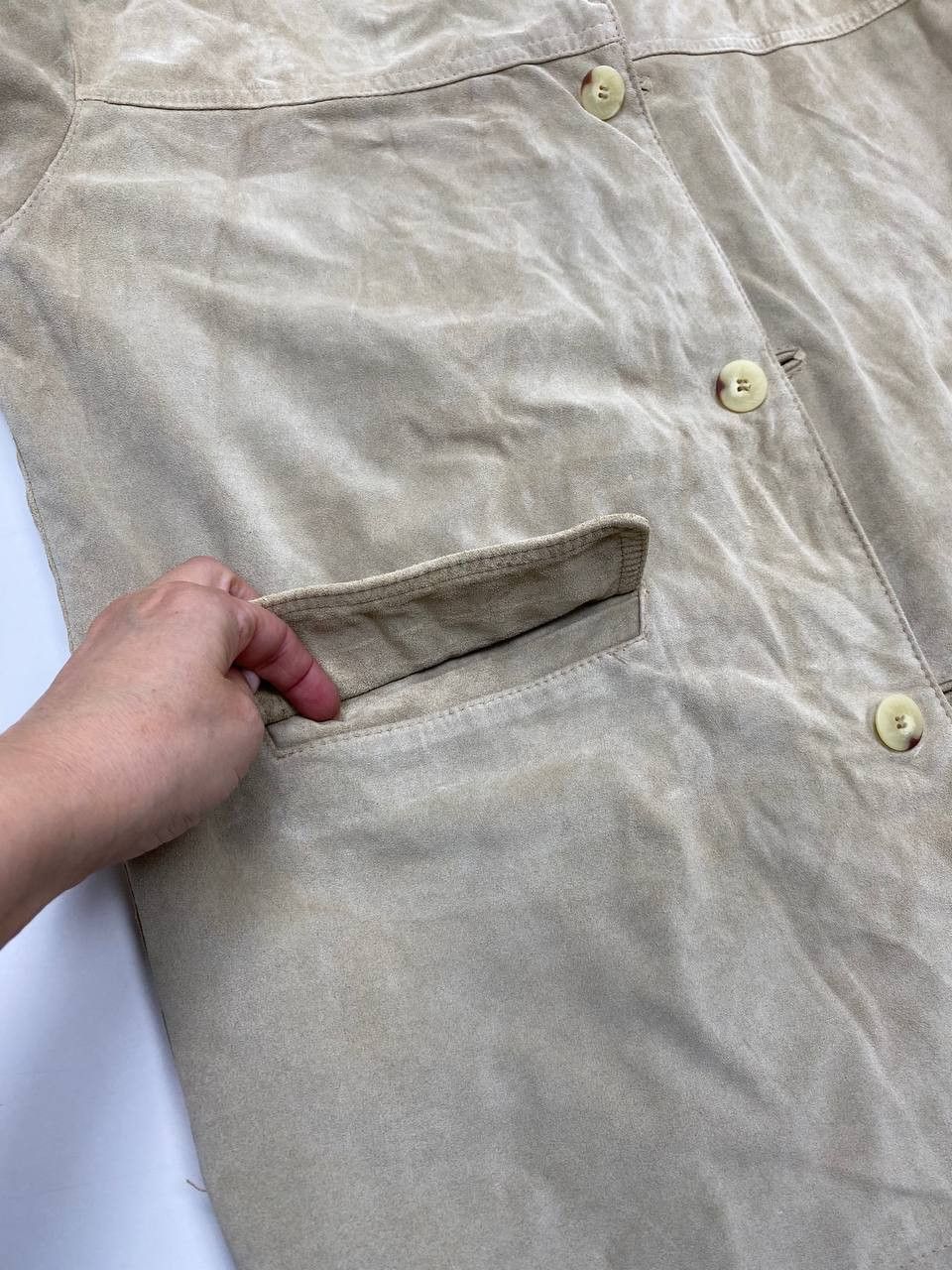 Vera Pelle Vera Pelle Beige M Vintage Suede Jacket 90s Italy Size US M / EU 48-50 / 2 - 6 Thumbnail