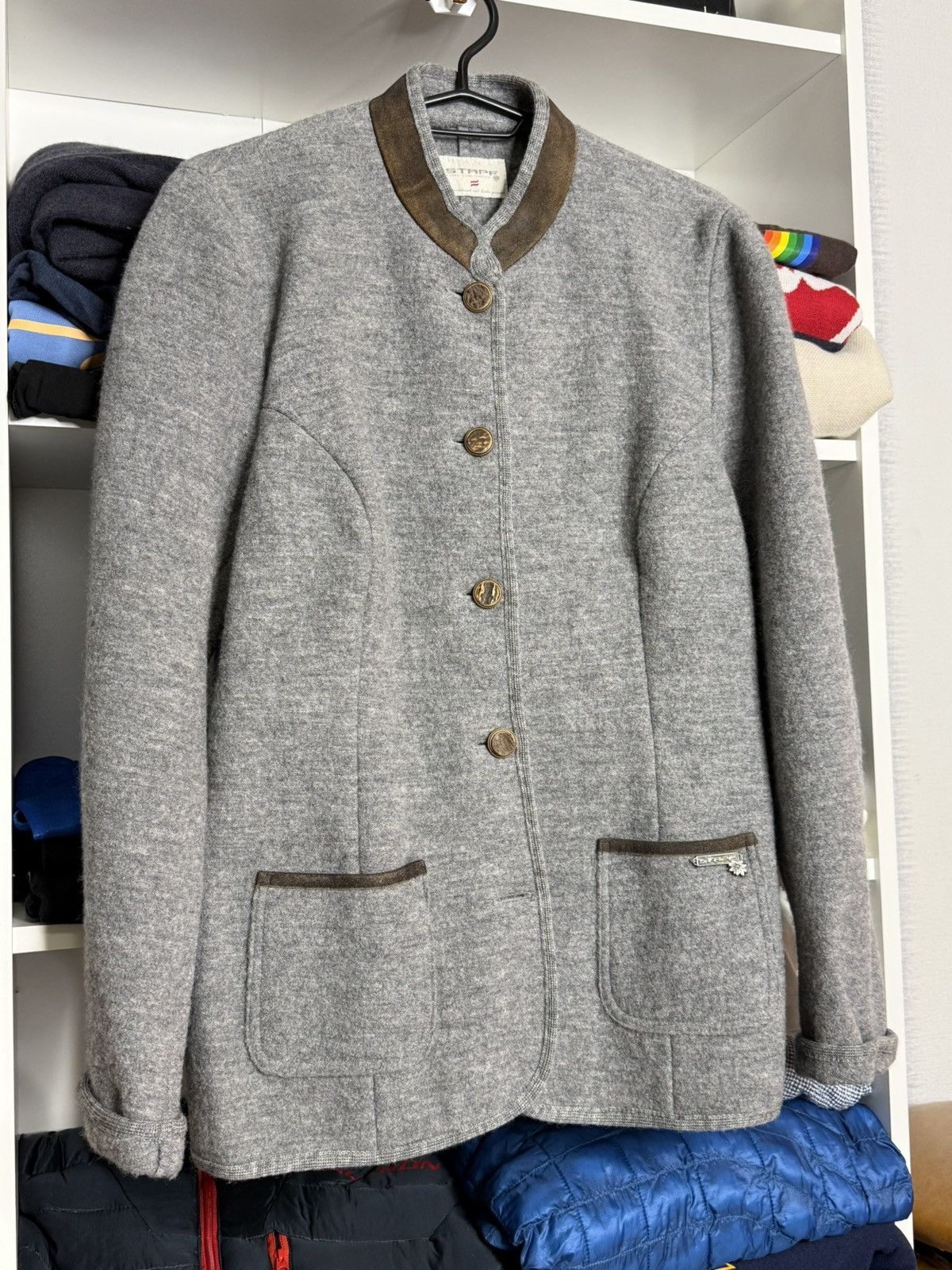 Other Stapf Worgl Tirol Austria Gray Knit Wool blazer size 42 Size S / US 4 / IT 40 - 3 Thumbnail