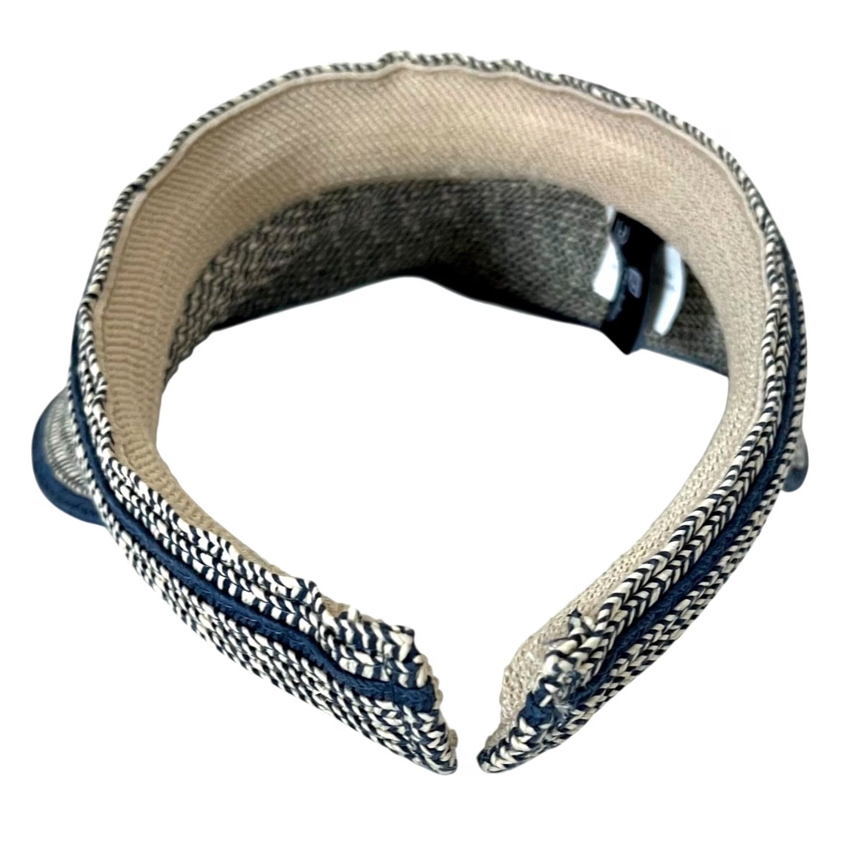 Vintage Renato Balestra Visor Hat Women’s Straw Made in Italy Blue Beige One Size Women Sun Visor Hat Size ONE SIZE - 7 Thumbnail