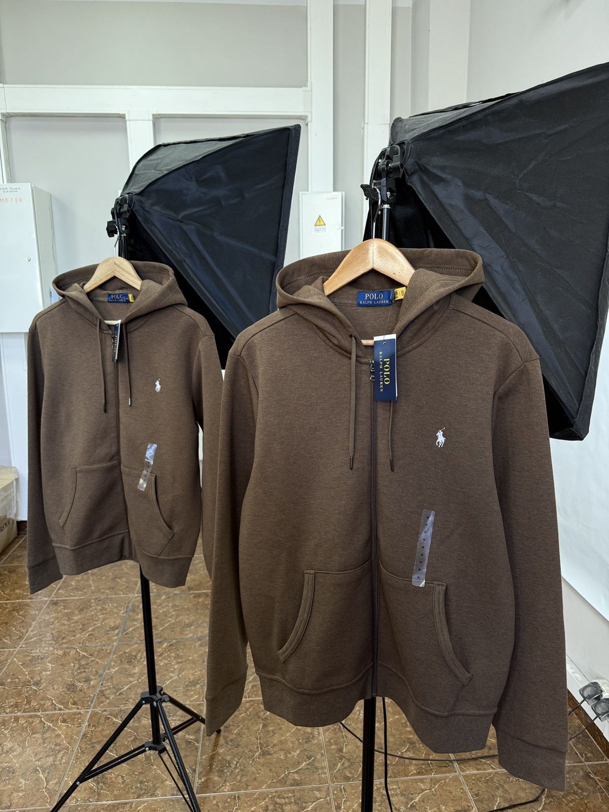 Polo Ralph Lauren 🇺🇸 NWT❗️Polo Ralph Lauren Double Knit Full Zip Hoodie Brown Size US M / EU 48-50 / 2 - 2 Thumbnail