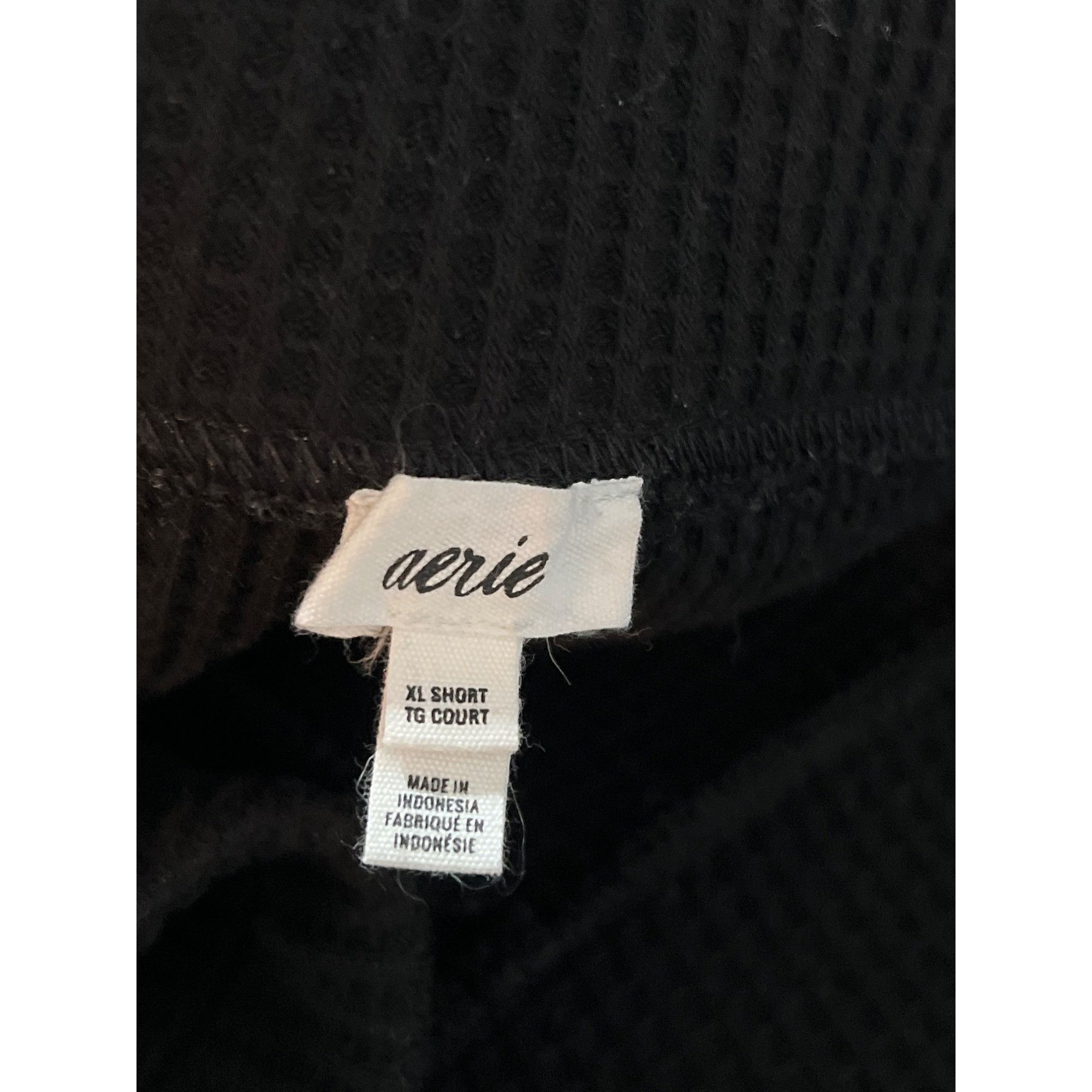 American Eagle Outfitters Aerie XL Black Ribbed Knit Flared Pants With Elastic Waistba Size 28" / US 6 / IT 42 - 4 Thumbnail