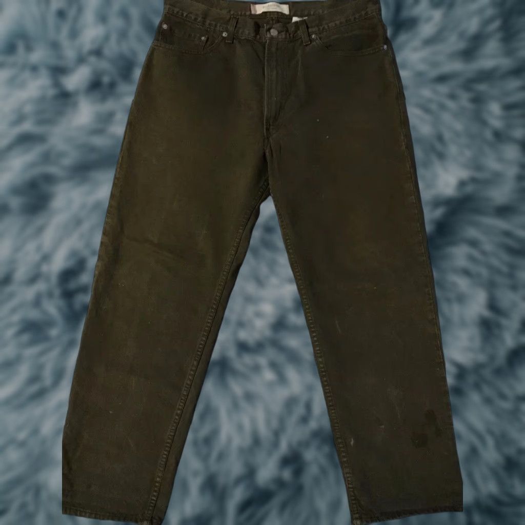 VINTAGE Levi's 550 Jeans Men 38 Green Distressed Straight 90s Grunge USA 80s Punk Skater Bands Leather Tie? Wait.