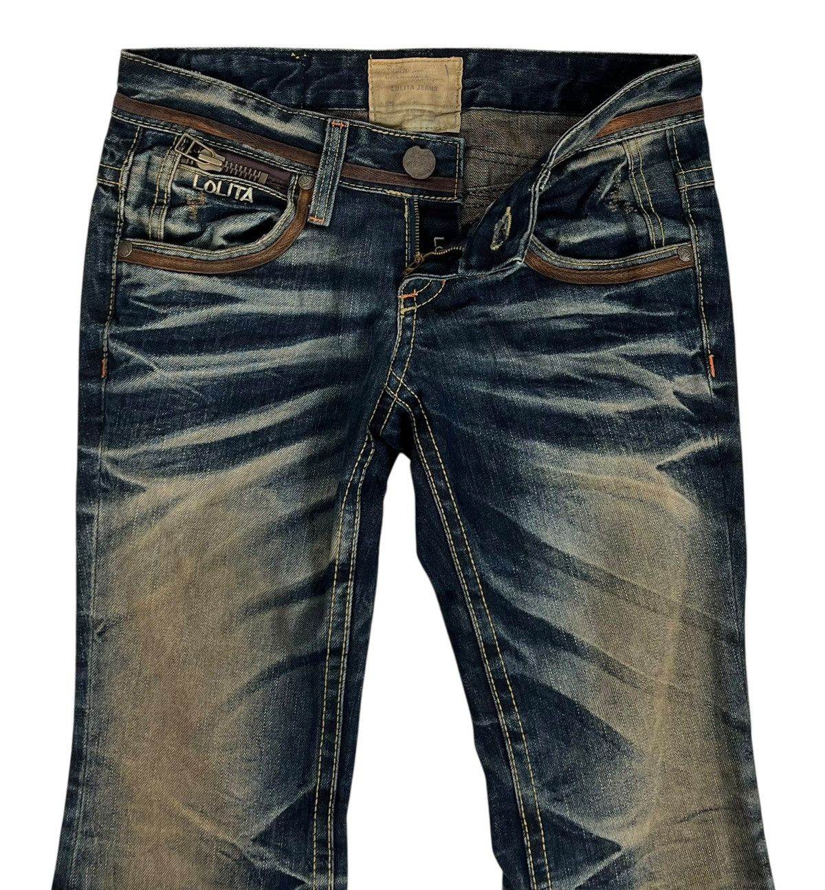 Japanese Brand Vintage Lolita Mud Wash Flaired Jeans Size US 32 / EU 48 - 4 Thumbnail