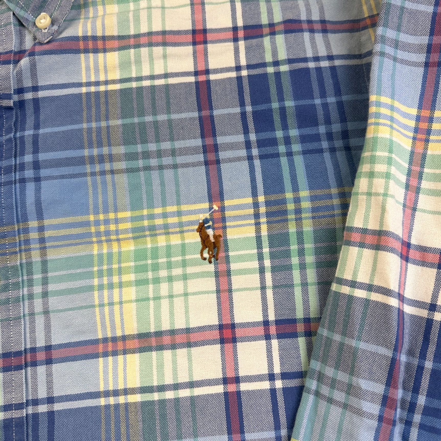 Ralph Lauren Ralph Lauren Shirt Mens Large Blue Plaid Colorful Pony Button-Up Embroidered Logo Size US L / EU 52-54 / 3 - 4 Thumbnail