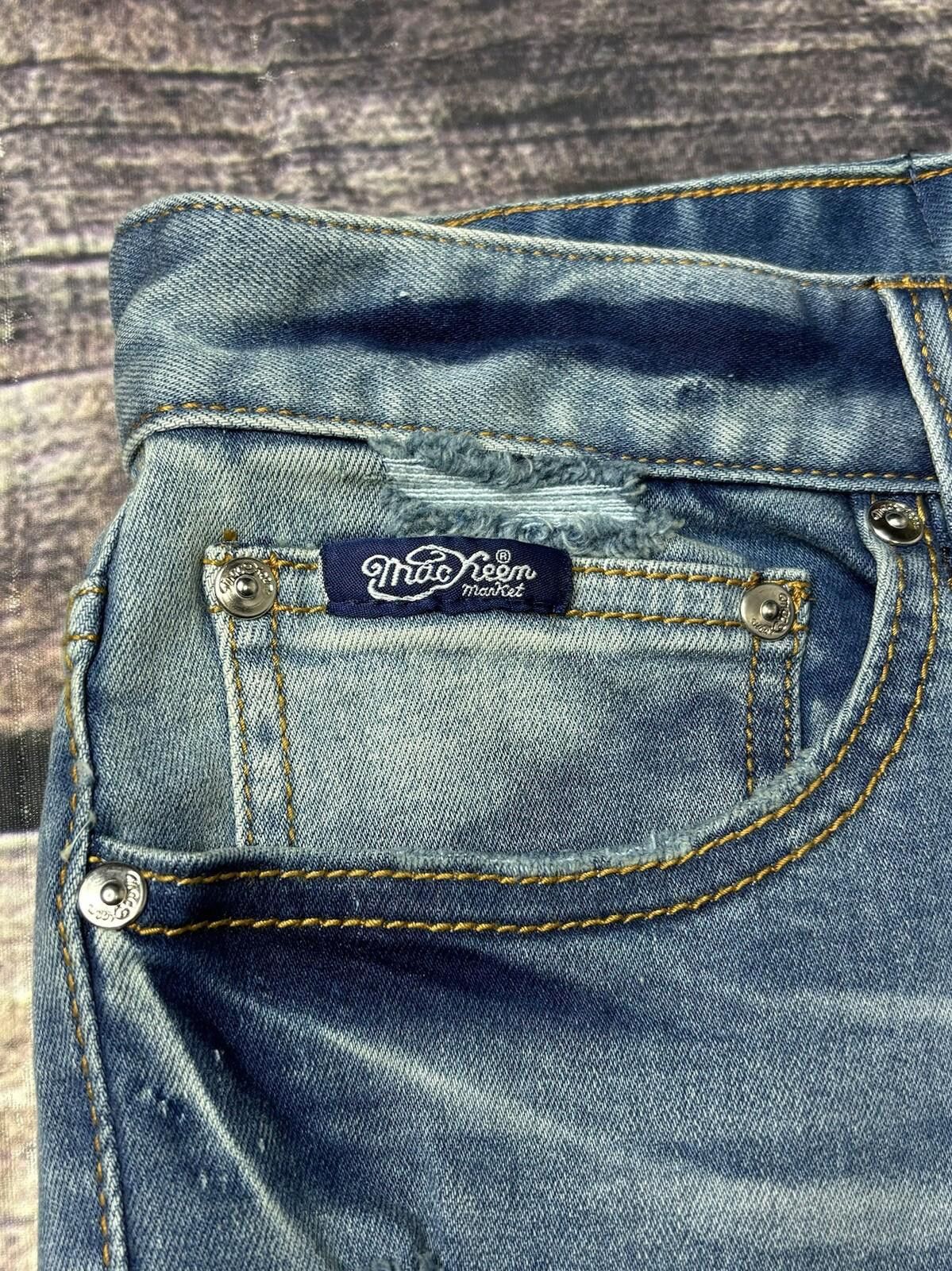 Andrew Mackenzie Mackeen Denim Jeans Men's 34x32 Distressed Flames Logo Size US 34 / EU 50 - 5 Thumbnail