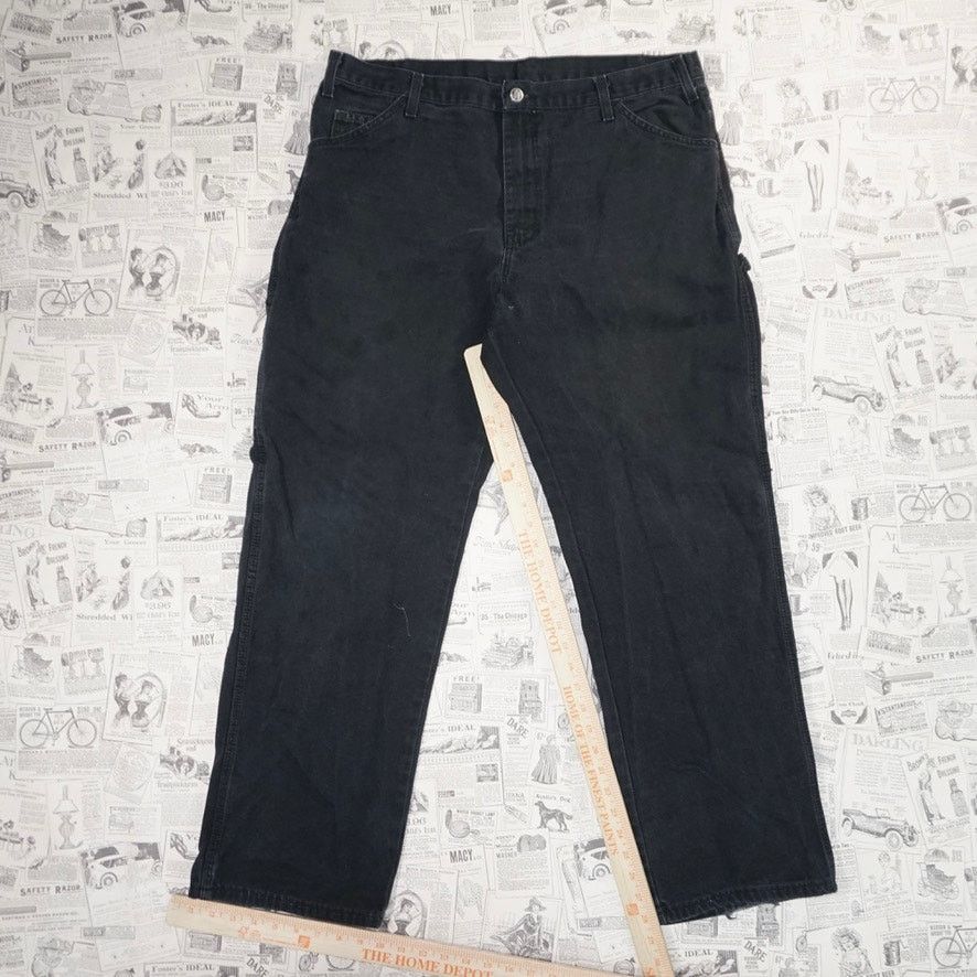 Dickies 38 - Vintage Y2K Dickies workwear 00s carpenter black pants Size US 38 / EU 54 - 2 Thumbnail