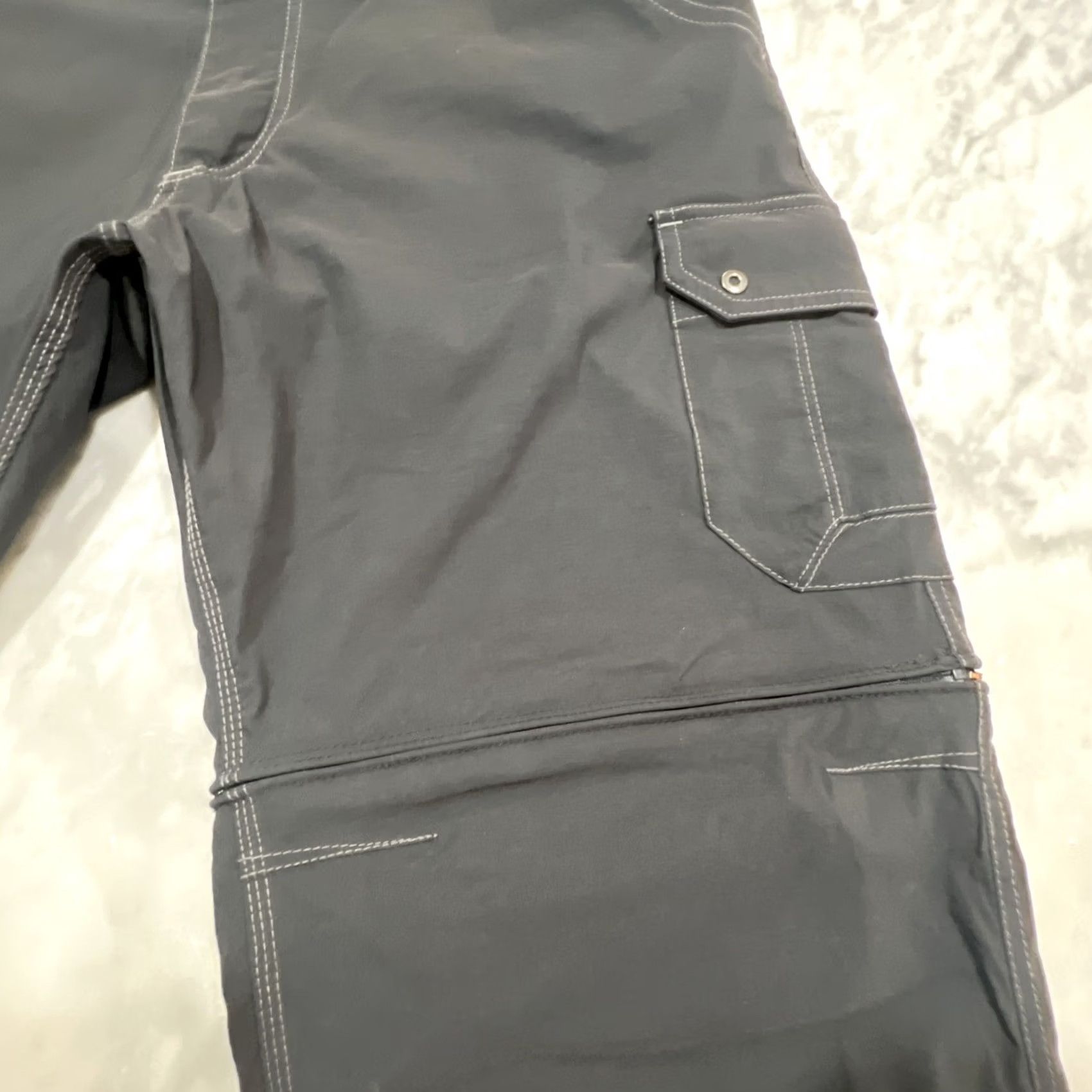 Vintage Kuhl Stealth Convertible Pants Men 40x30 Dark Gray Nylon Elastodiene Cargo Pocket Hiking Outdoors Regular Rise Mid-Flat Front Convertible pants Mens Size US 40 / EU 56 - 4 Thumbnail