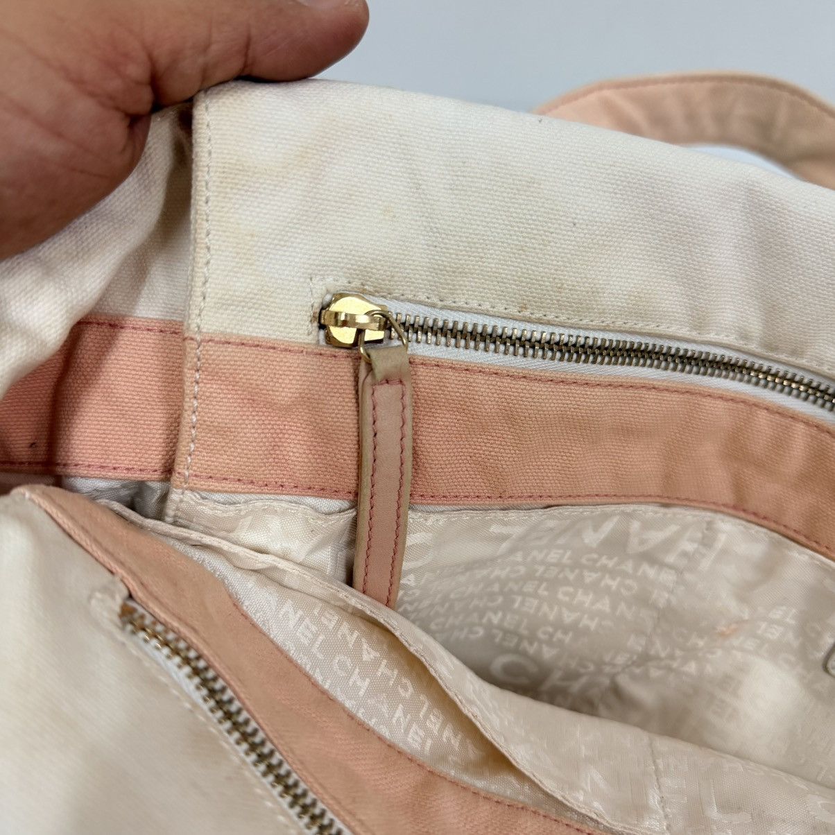 Chanel Chanel Marshmallow Beige Tote Bag Pre-Owned Size ONE SIZE - 14 Thumbnail