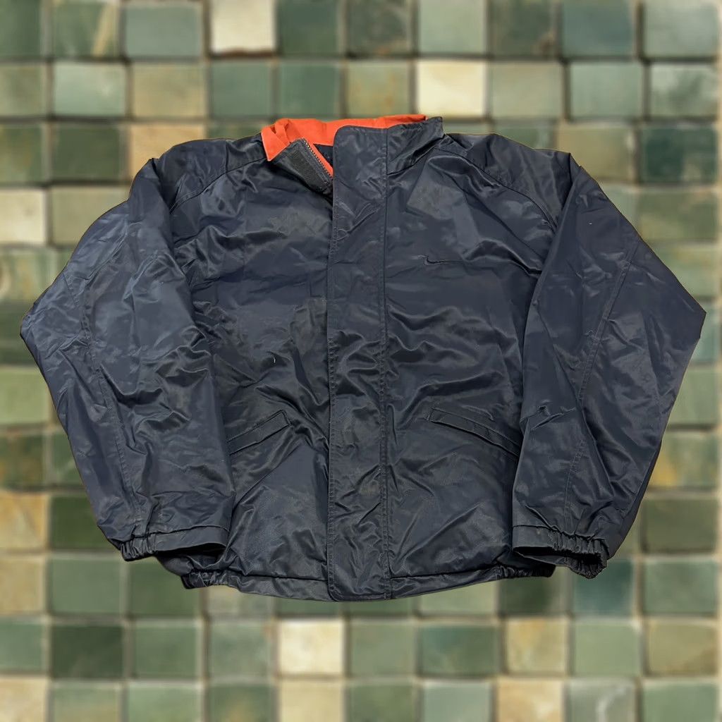 Nike VINTAGE Nike Jacket Nylon Full Zip 90s Navy Blue Mens L Size US L / EU 52-54 / 3 - 1 Thumbnail