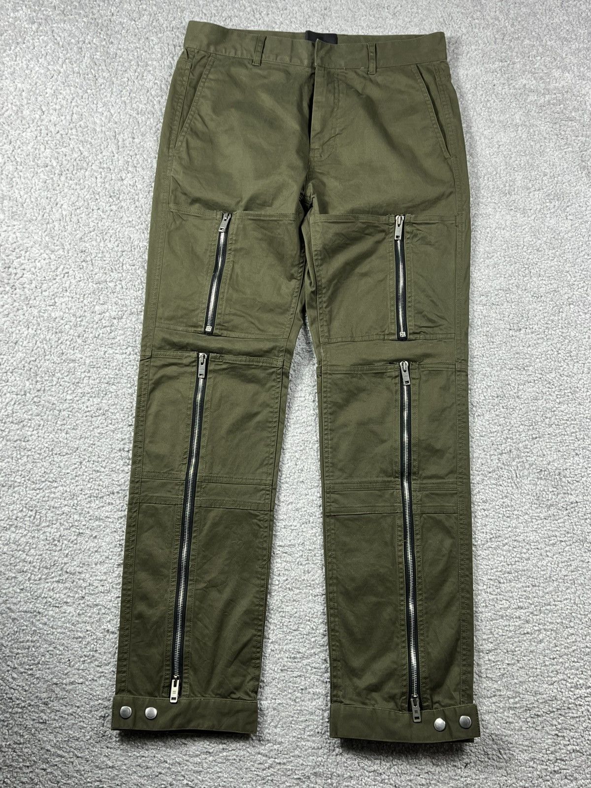 Givenchy Givenchy Zip Detail Pants “Khaki Green” Size US 30 / EU 46 - 3 Thumbnail