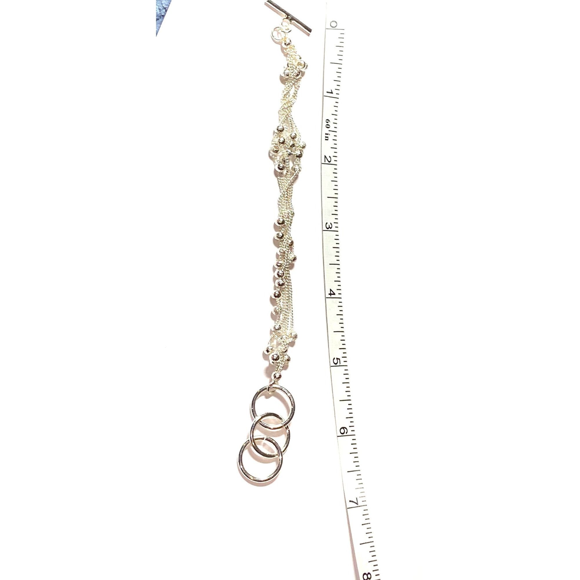Other Sterling Silver Multi-Strand Bracelet W/Toggle Closure,Inter Size ONE SIZE - 2 Thumbnail