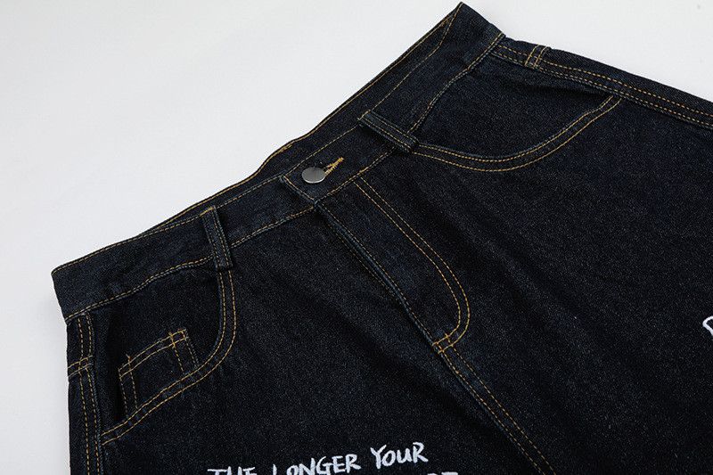 Jean Retro Embroidered Puppy Washed Straight-Leg Jeans Size US 32 / EU 48 - 3 Thumbnail