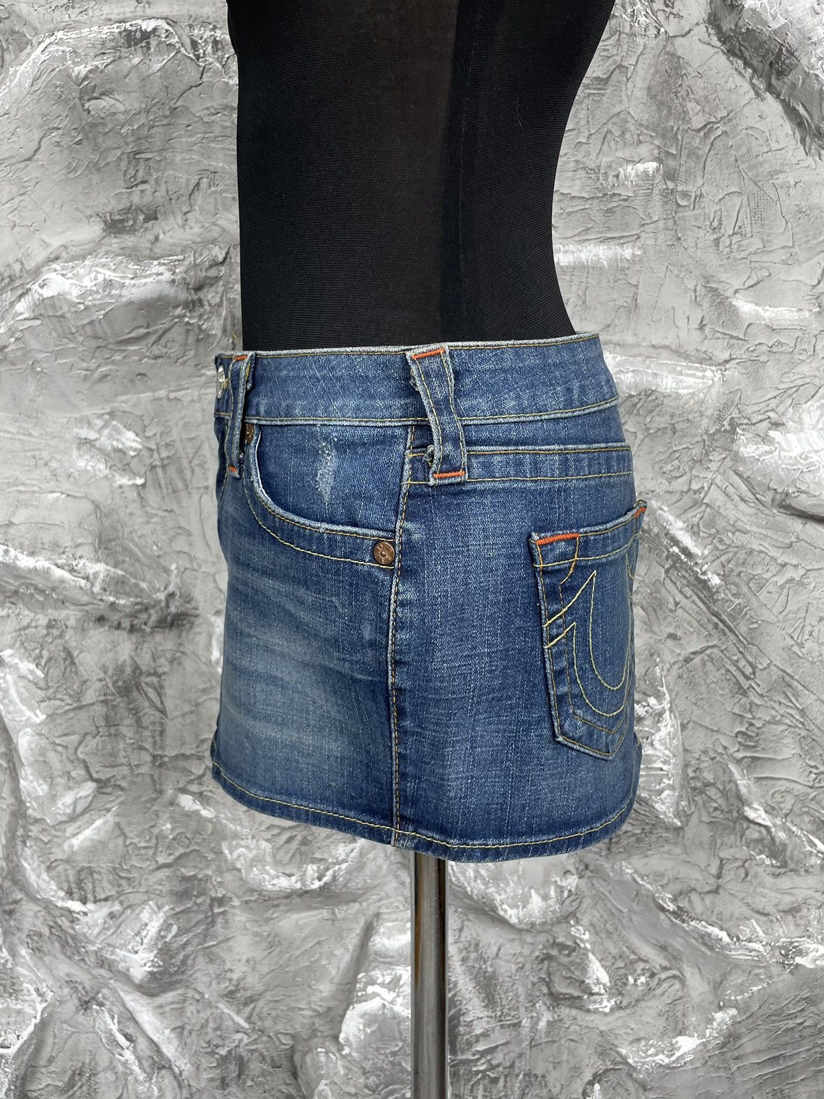 Miss Sixty × True Religion True Religion Y2K Mini Denim Skirt Made in USA Size 25" / US 0 / IT 36 - 4 Thumbnail