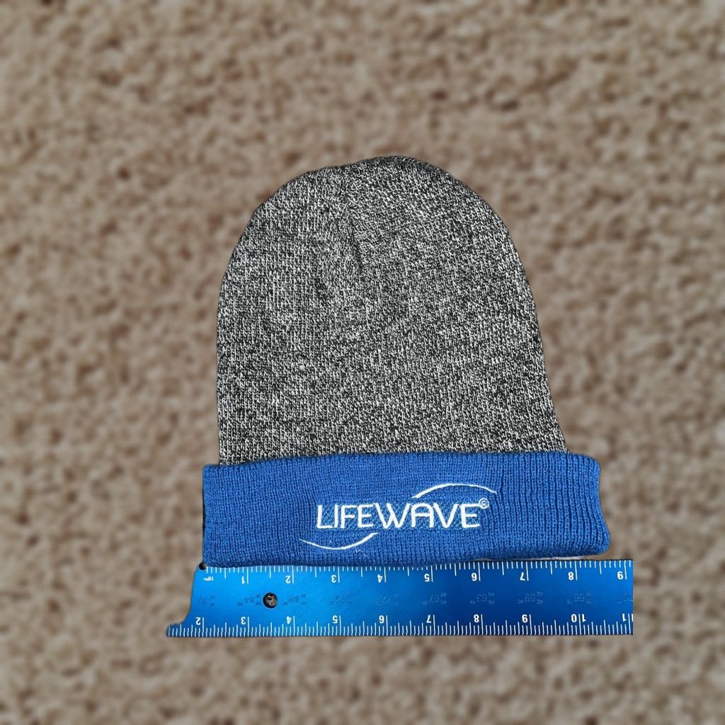 Vintage Hitwear LifeWave Beanie Toque Gray 100% Acrylic Adult One Size Unisex Wellness Patch Knit Hat/Cap Winter Size ONE SIZE - 1 Thumbnail