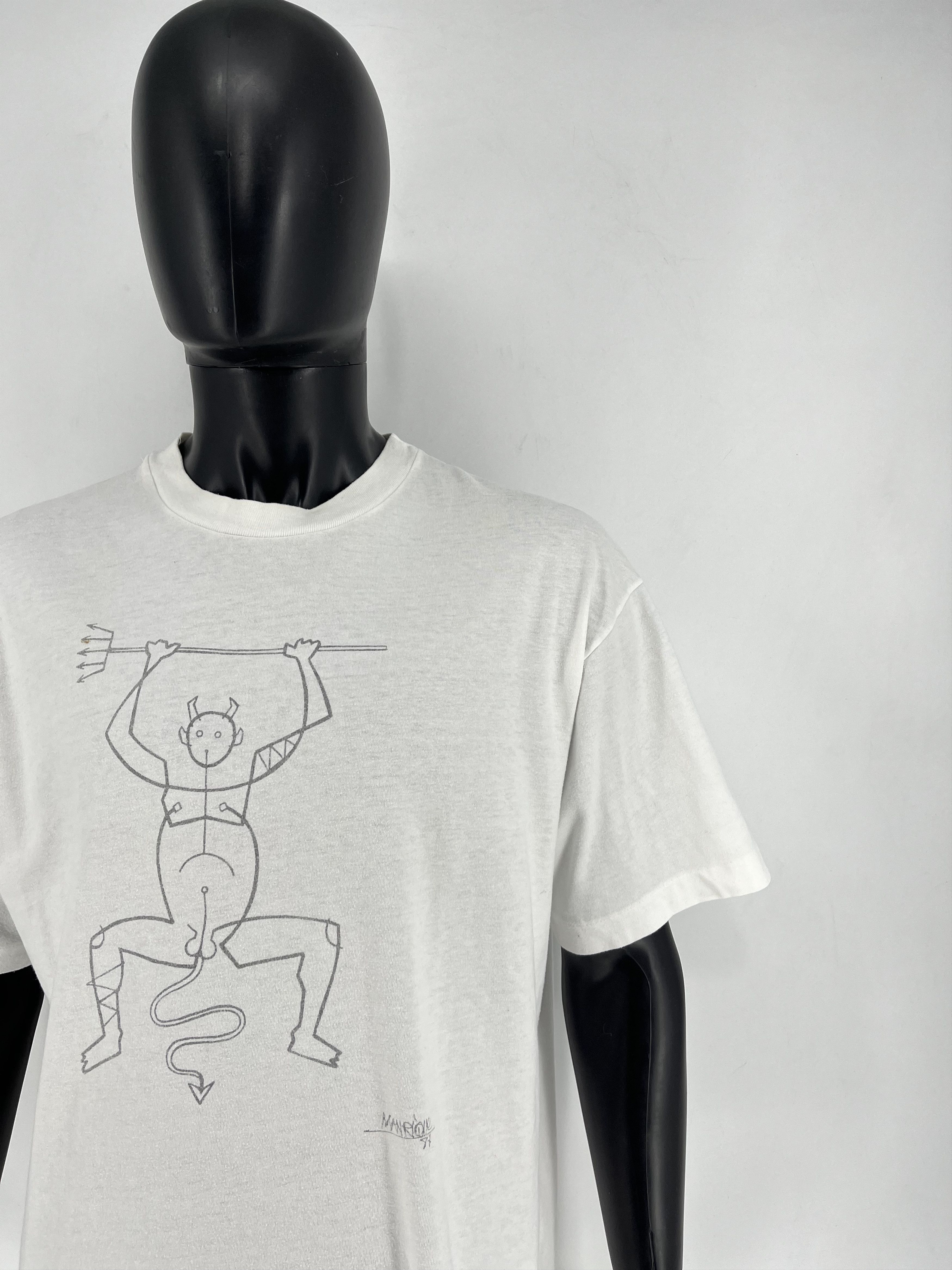 Band Tees Cesar Manrique 87 El Diablo Art T-Shirt Size XL FOTM VTG 90s Size US XL / EU 56 / 4 - 7 Thumbnail