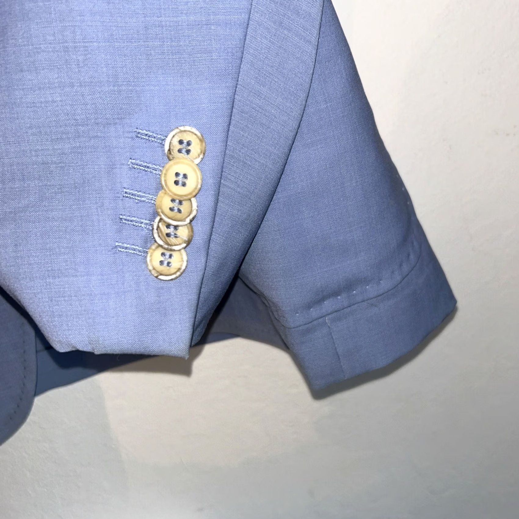 Vintage GINO SARTORE Blazer Jacket Wool Solid Sky Blue Single-Breasted Button-Down Wool Lining Regular Men EUC 52 Size 52 Gray Vintage No Size 52R - 6 Thumbnail