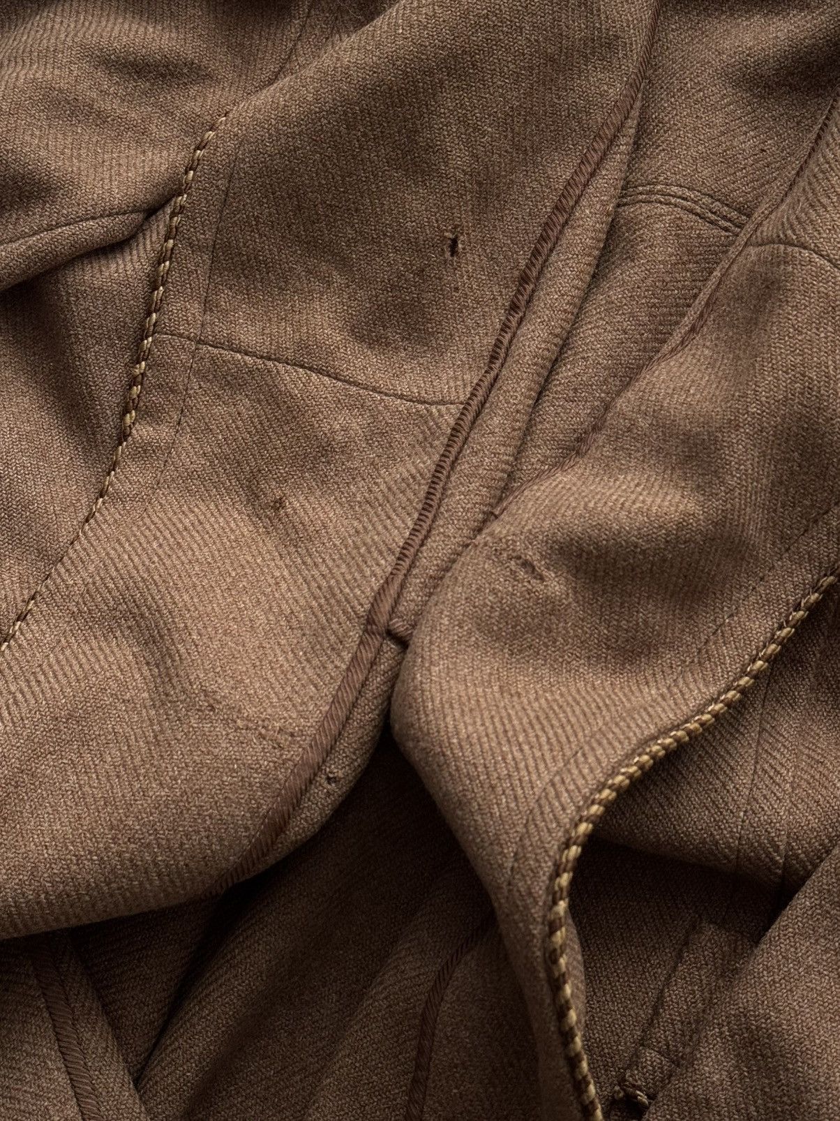 Vintage 1950s Vintage European Brown Wool Smoking Jacket Size US M / EU 48-50 / 2 - 6 Thumbnail