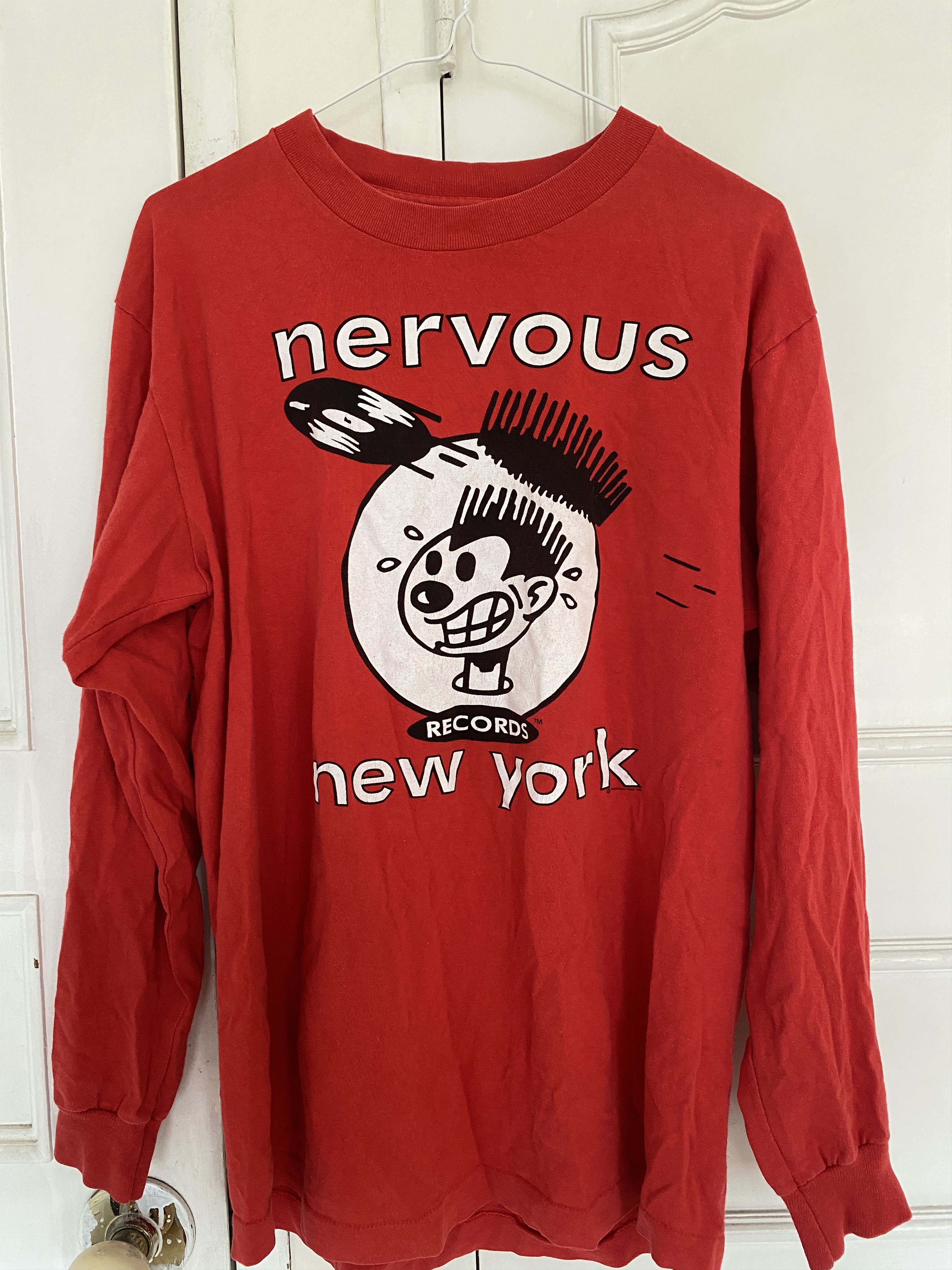 Vintage 90s Nervous Records ロングTシャツ Vintage 90s Nervous Records ロングTシャツ Vintage Vintage Nervous