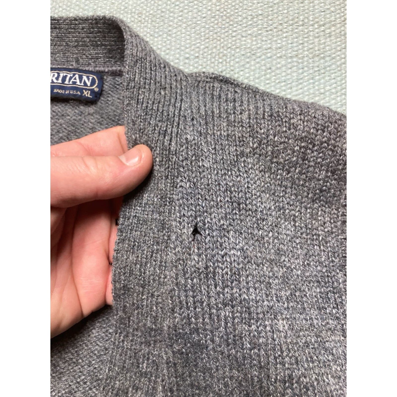 Vintage VINTAGE Puritan Sweater Cardigan Wool Blend Gray XL Button Front Cardigan Men 70s Size US XL / EU 56 / 4 - 5 Thumbnail