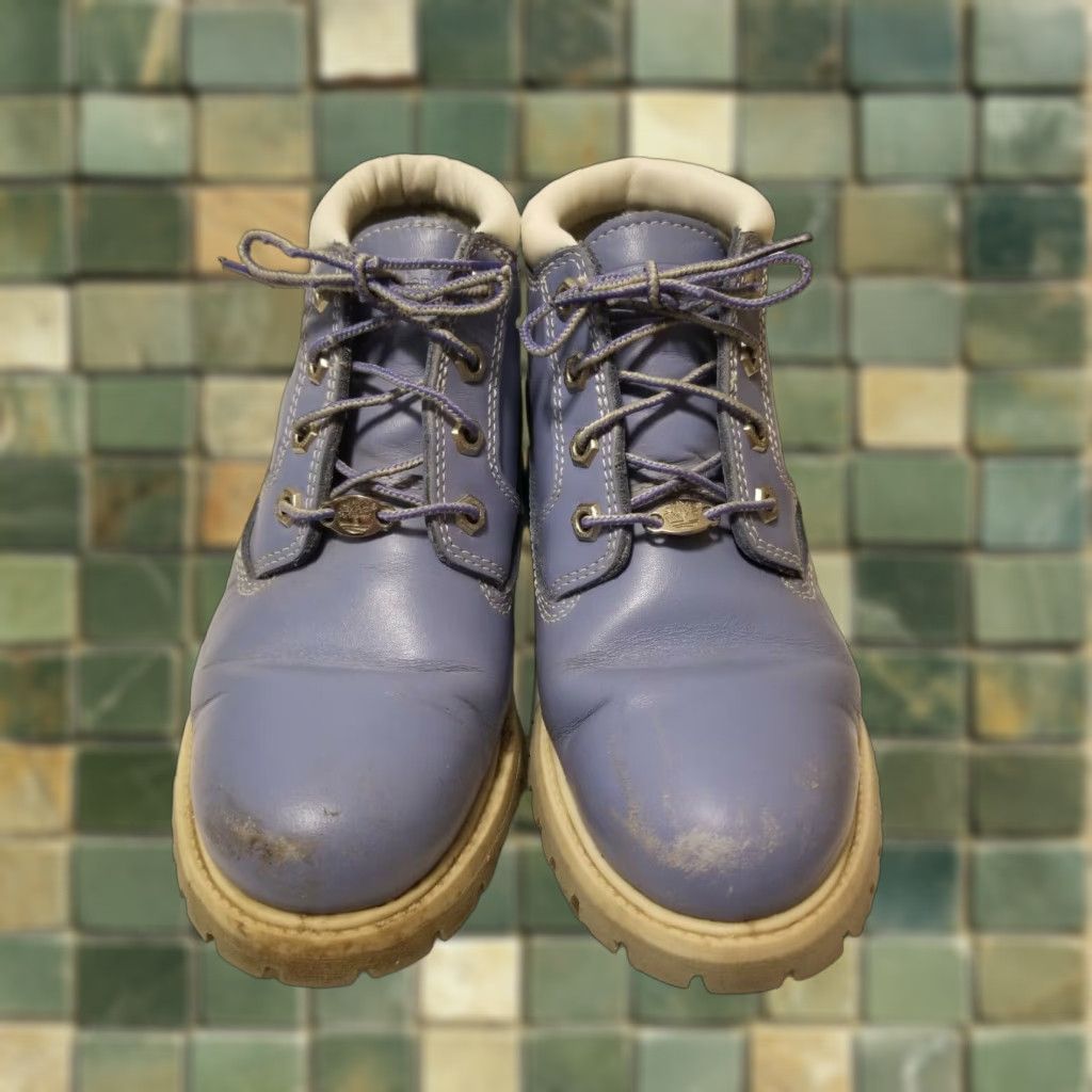 Timberland Timberland Leather Nellie Ankle Boots Womens 7.5 Blue Waterproof Casual Workwear Chunky Heel Size US 7.5 / IT 37.5 - 1 Thumbnail