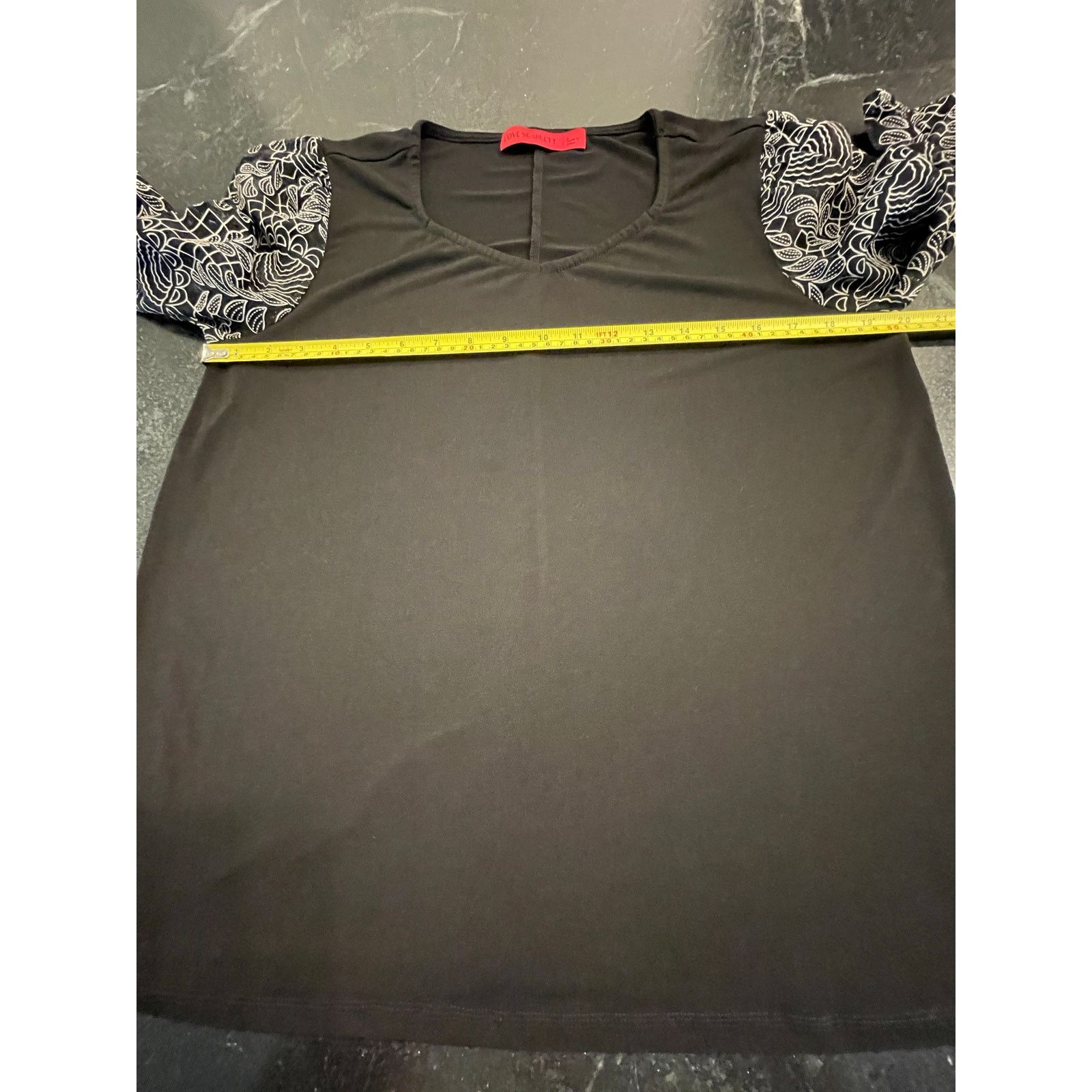 Other Love Scarlet LG Blouse black with lace sleeves Size L / US 10 / IT 46 - 6 Thumbnail