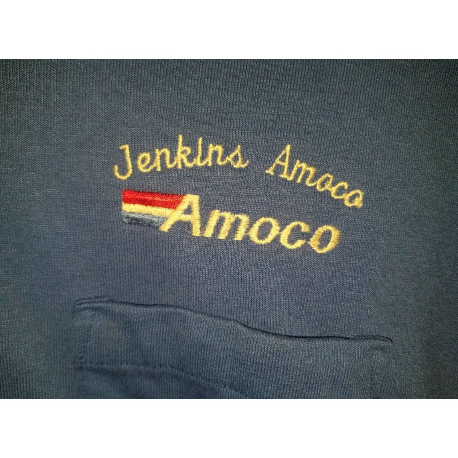 Red Kap VINTAGE Mens Large L JENKIN'S AMOCO Pocket Polo Employee Work Shirt Size US L / EU 52-54 / 3 - 2 Thumbnail