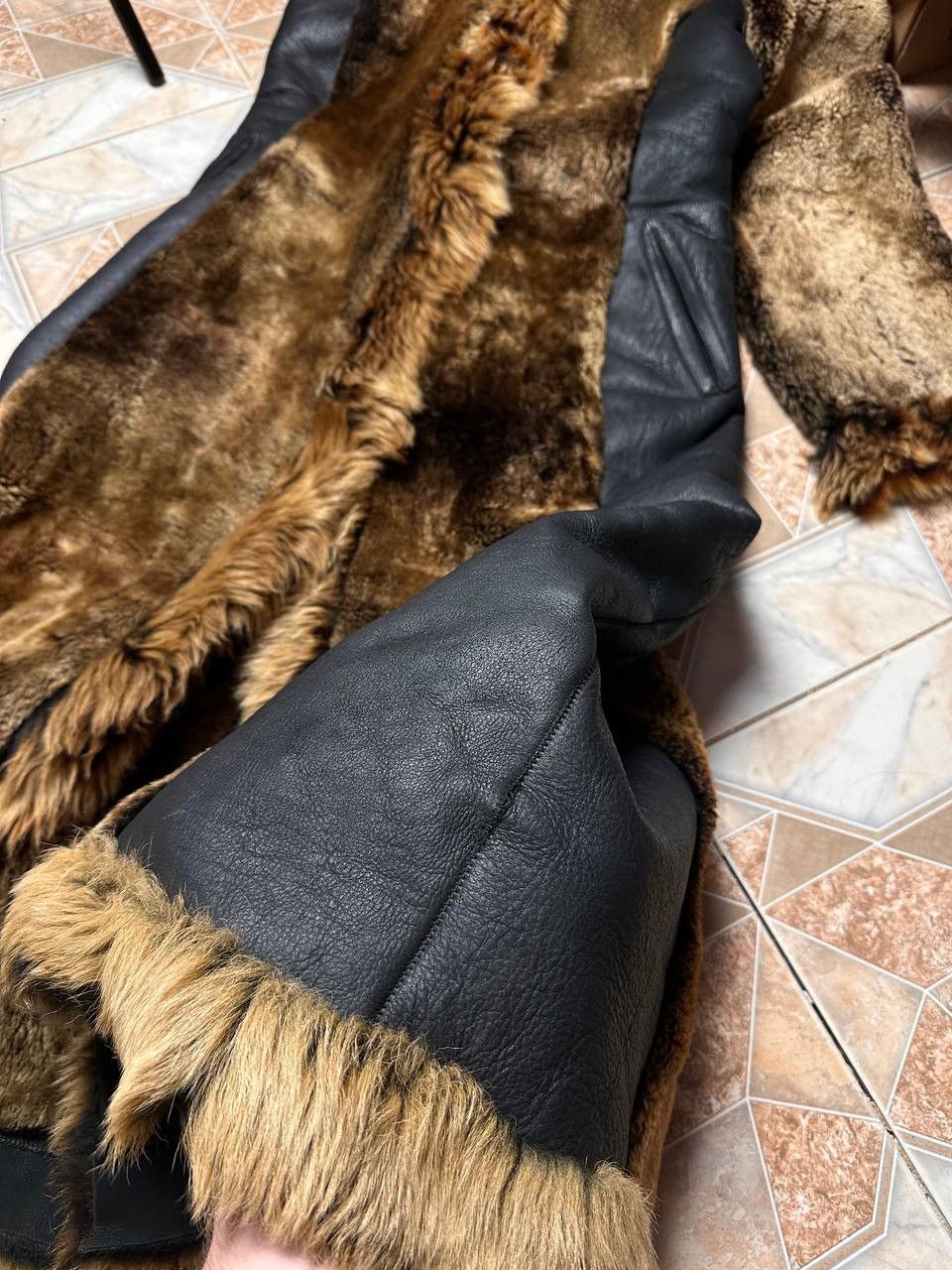 Dolce & Gabbana Archive Shearling Fur Leather Coat Rare